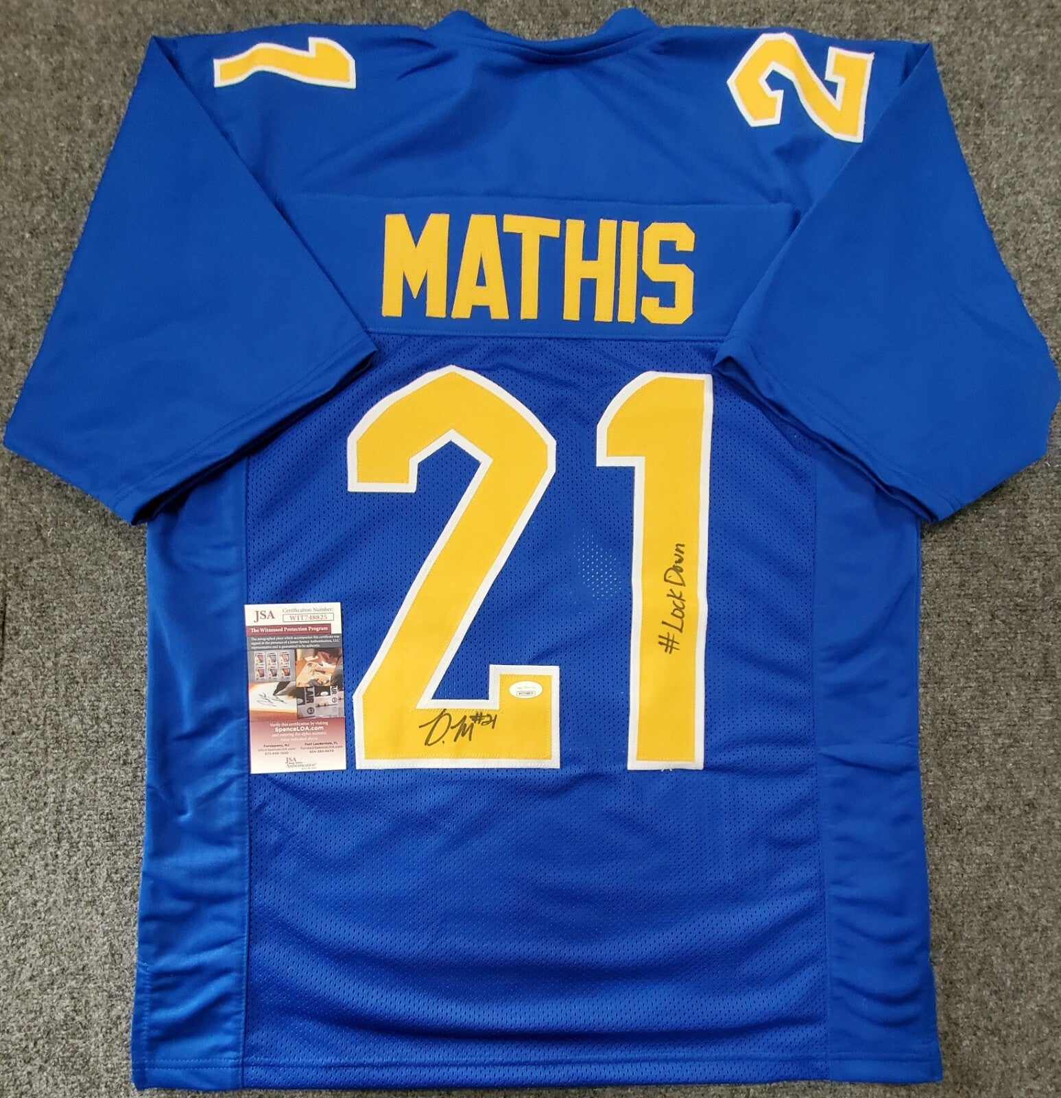 Pitt Panthers Damarri Mathis Autographed Signed Inscribed Jersey Jsa Coa