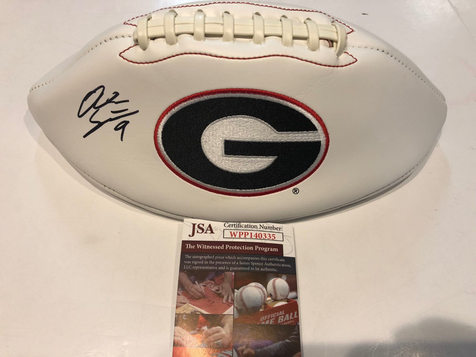 Alec Ogletree Autographed Signed Georgia Bulldogs Logo Football Jsa Coa