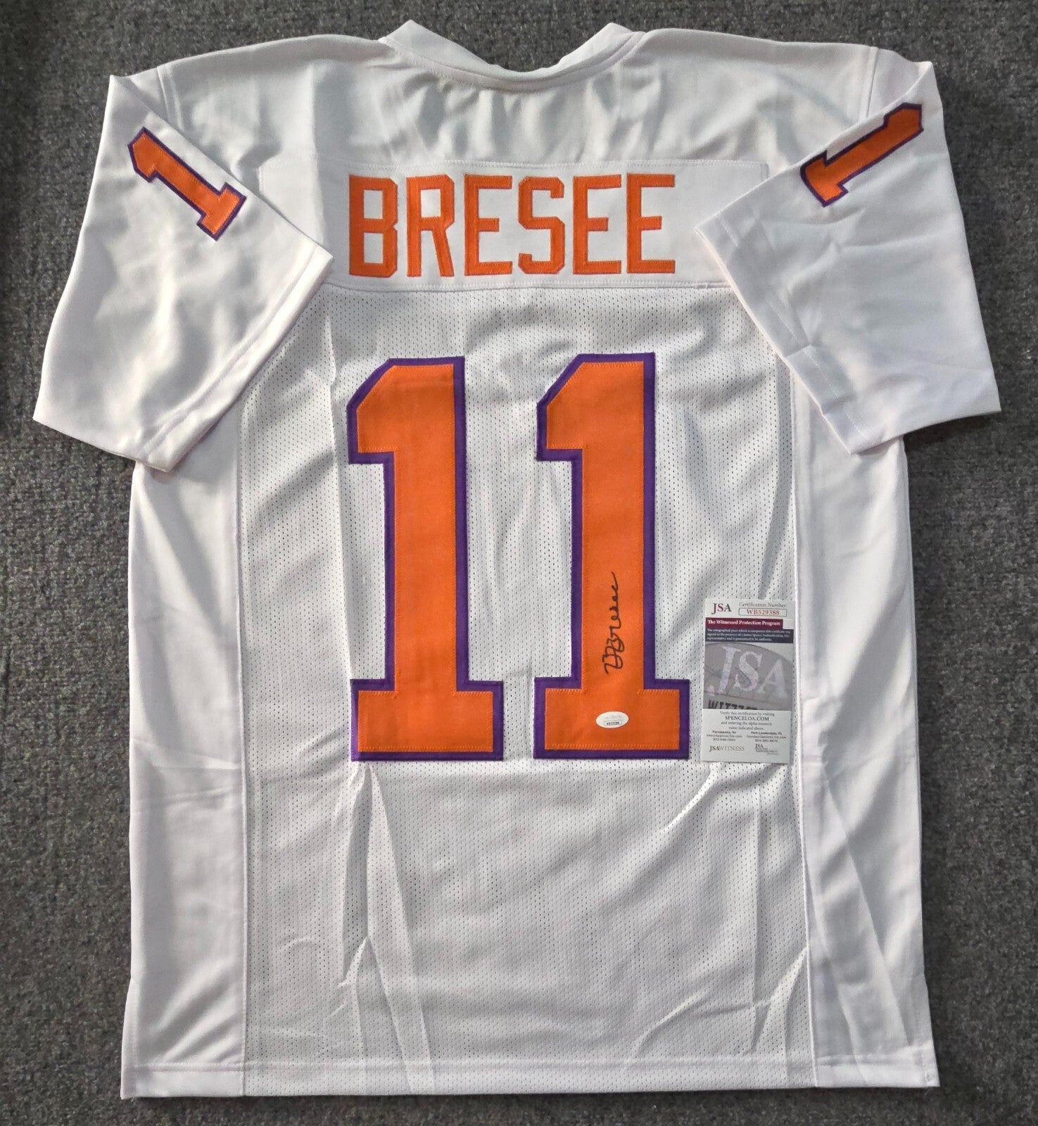 Clemson Tigers Bryan Bresee Autographed Signed Jersey Jsa Coa
