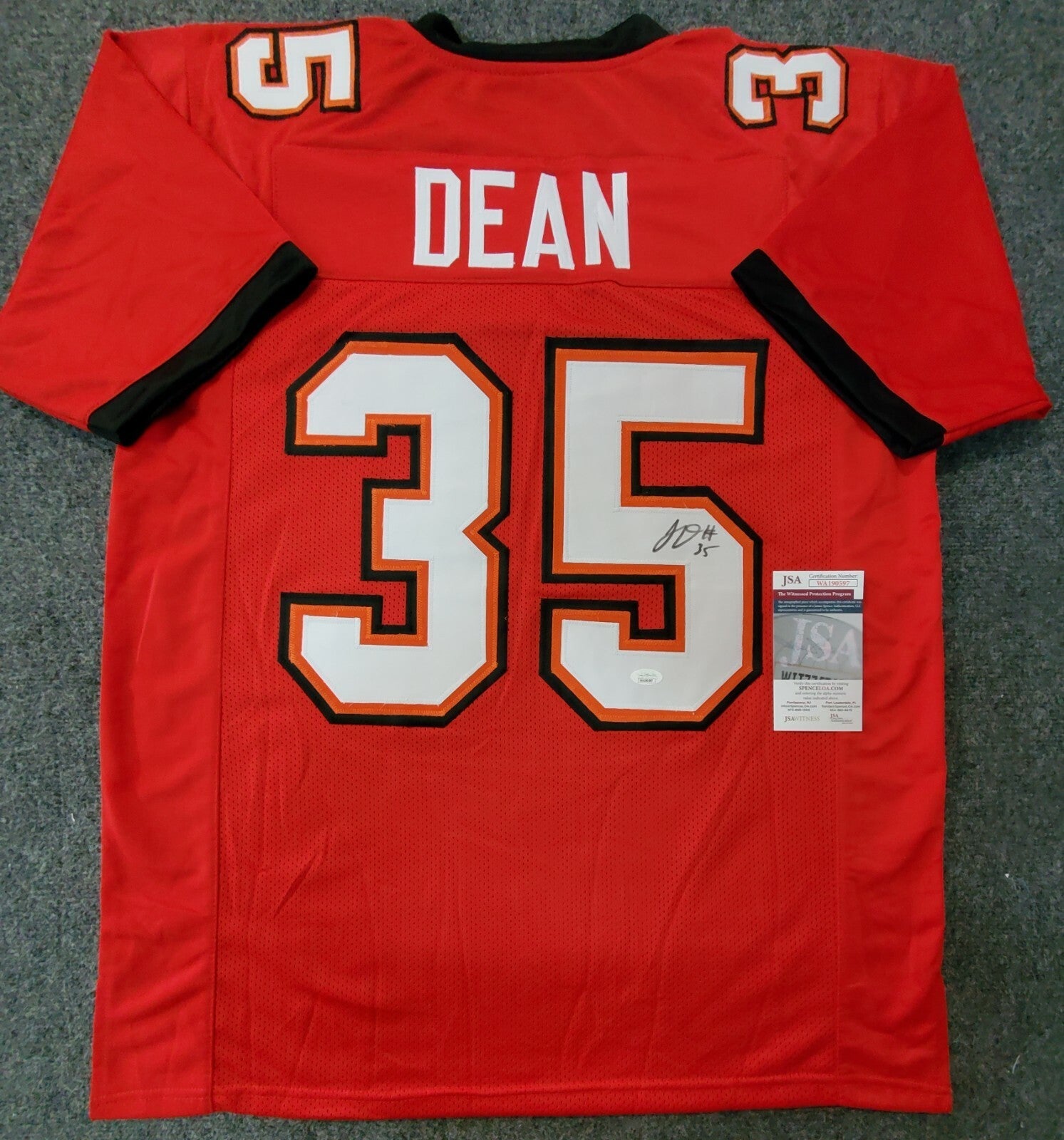 Tampa Bay Buccaneers Jamel Dean Autographed Signed Jersey Jsa Coa