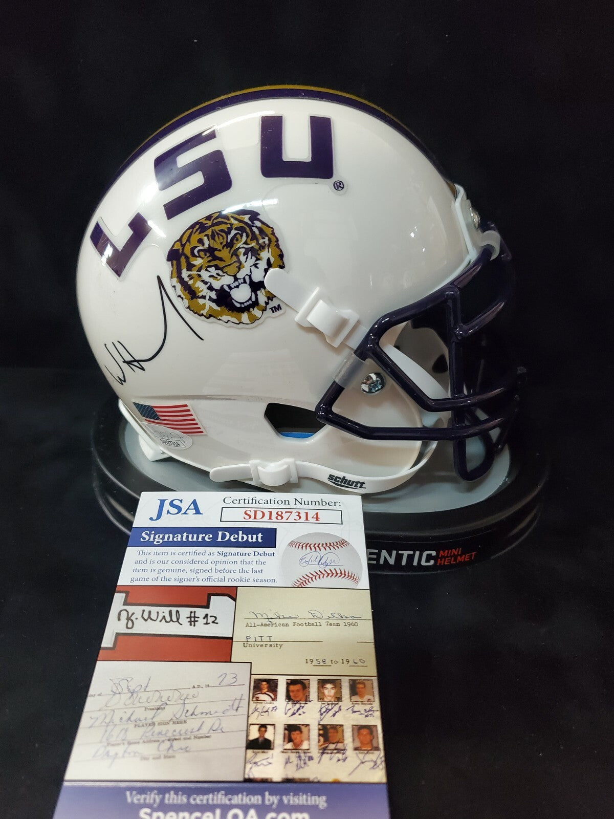 Lsu Tigers Walker Howard Autographed Speed Mini Helmet Jsa Coa