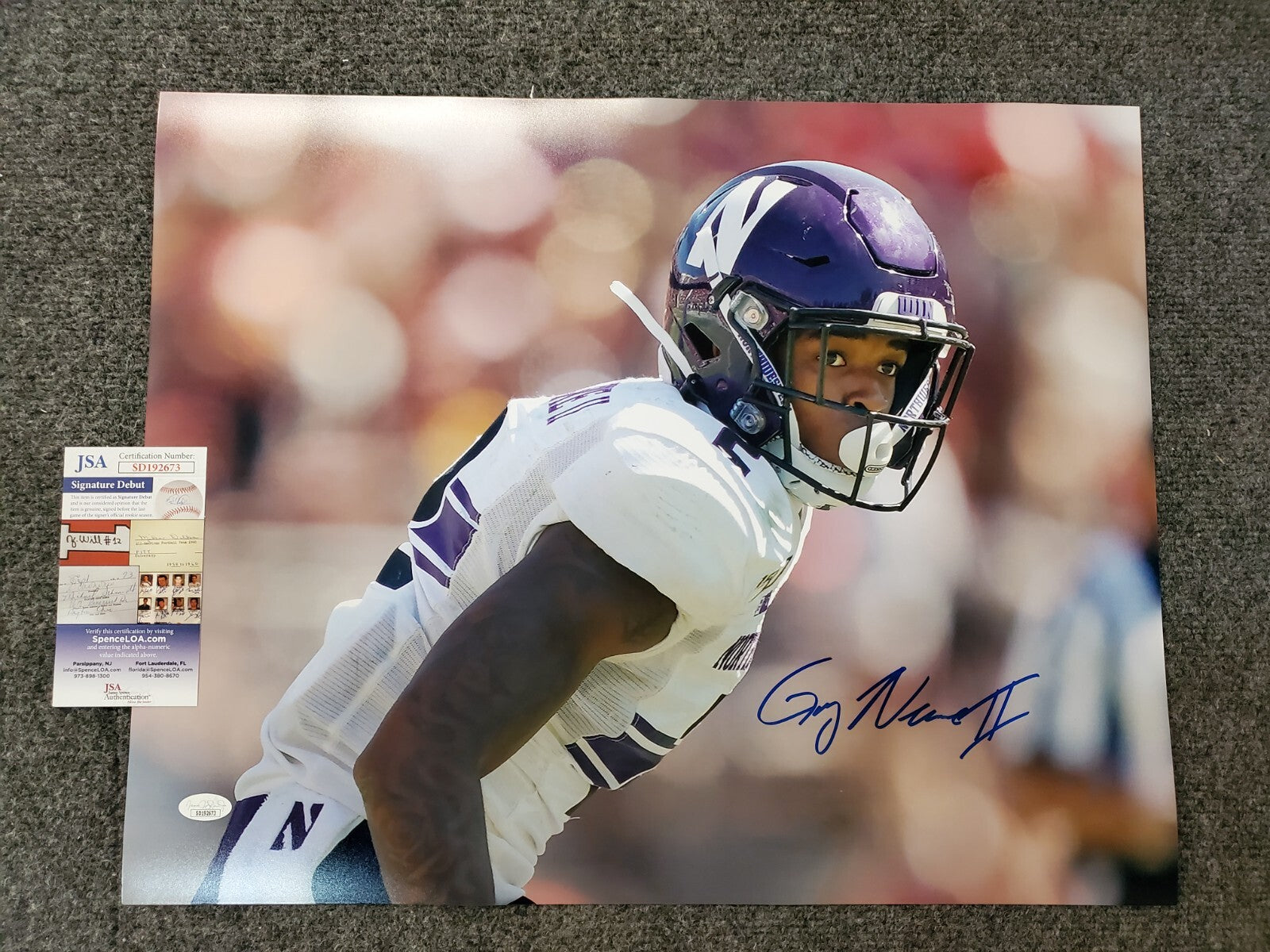 Northwestern Wildcats Greg Newsome Ii Autographed Signed 16X20 Photo Jsa Coa