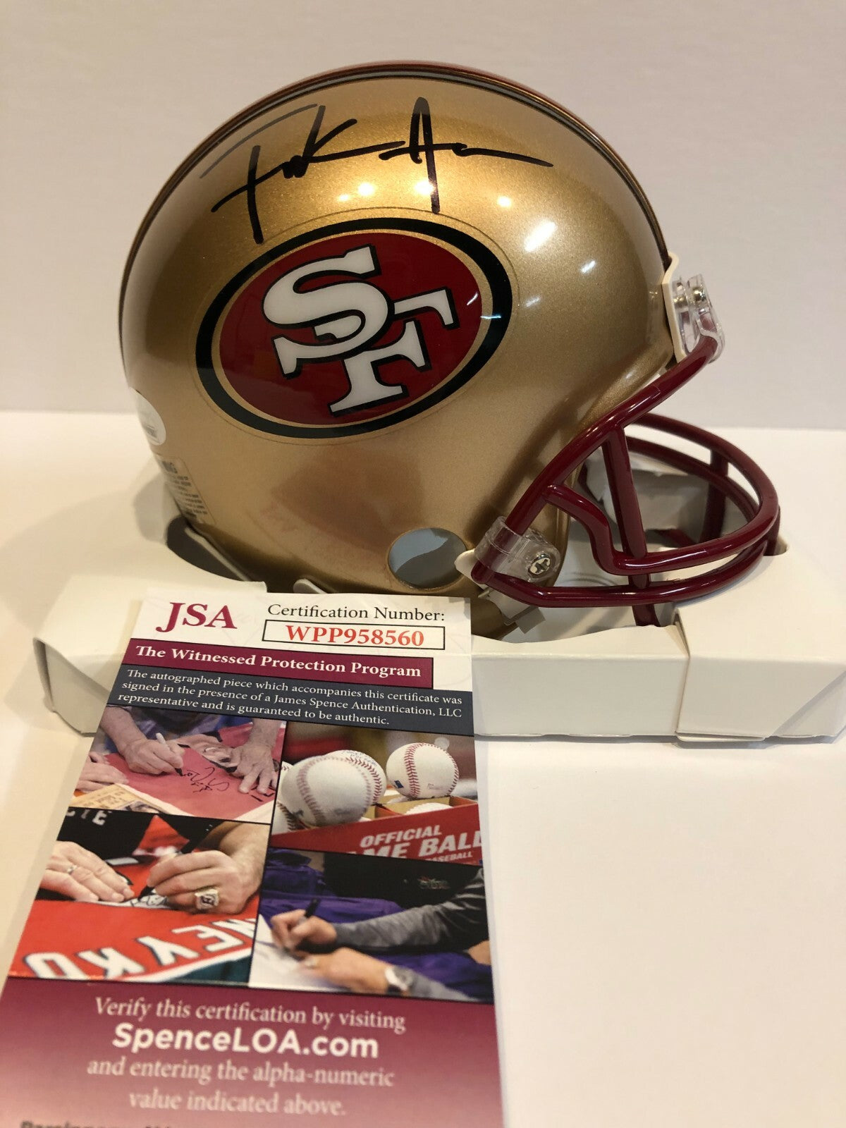 Frank Gore Autographed Signed S.F. 49Ers Mini Helmet Jsa Coa