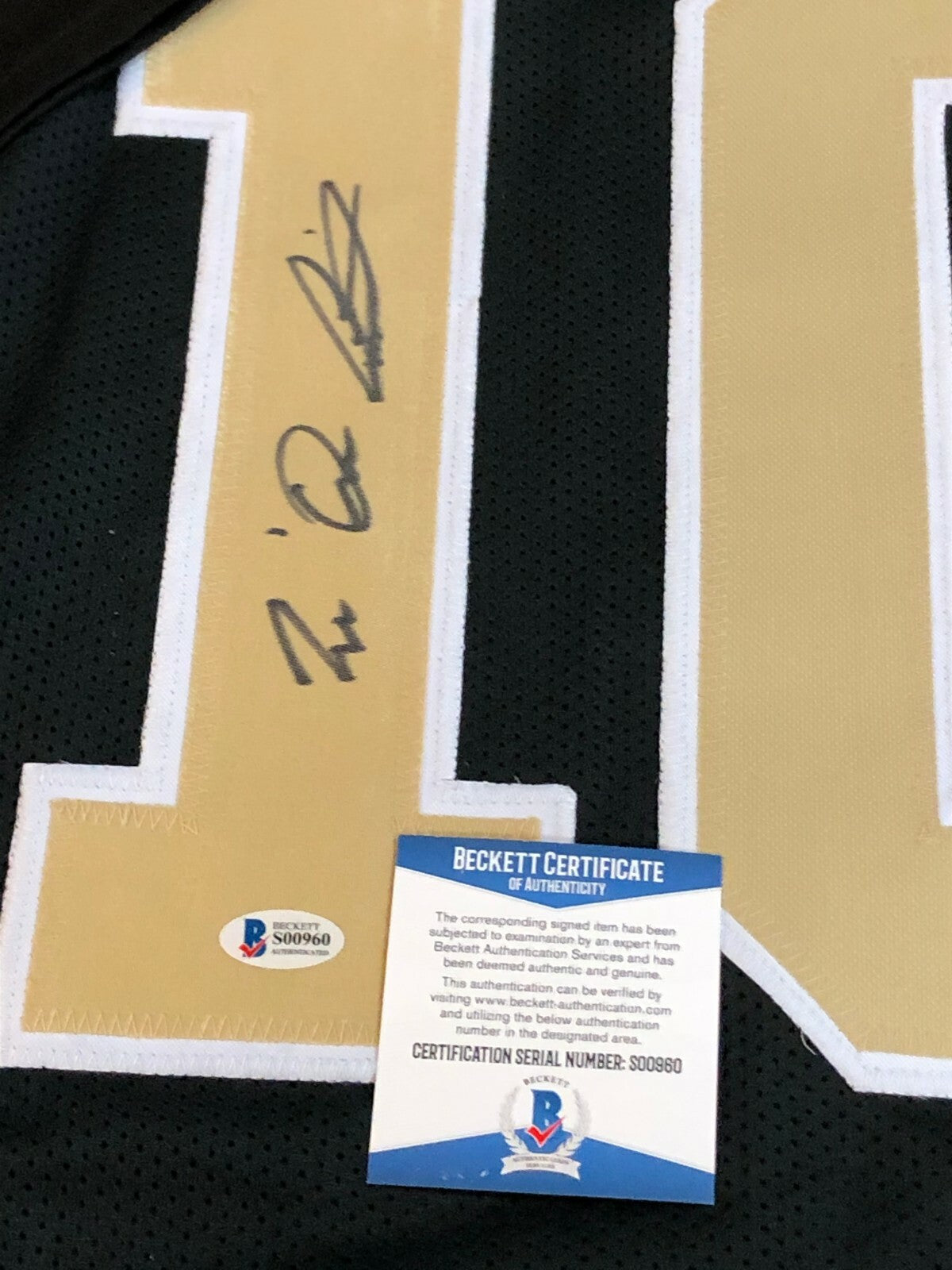 New Orleans Saints Tre'quan Smith Autographed Signed Jersey Beckett Coa