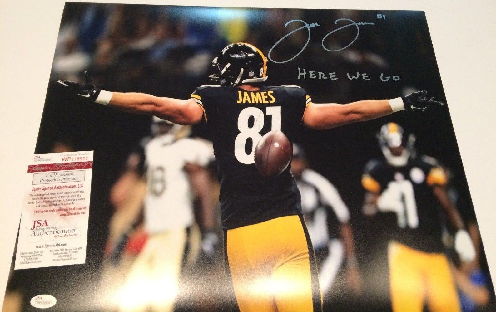 Jesse James Autographed Signed Inscribed Pittsburgh Steelers 16X20 Photo Jsa Coa