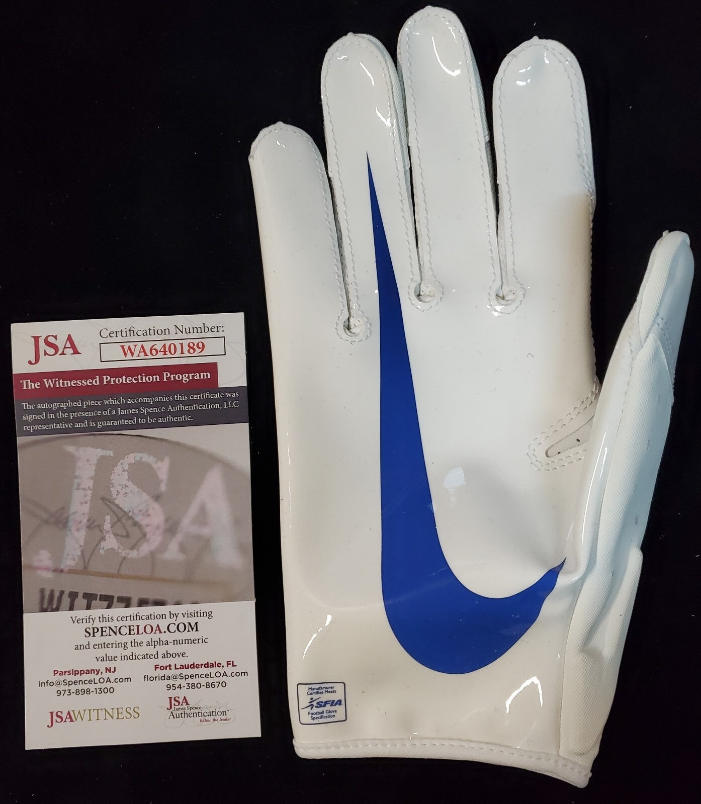 Denver Broncos Damarri Mathis Autographed Signed Glove Jsa Coa