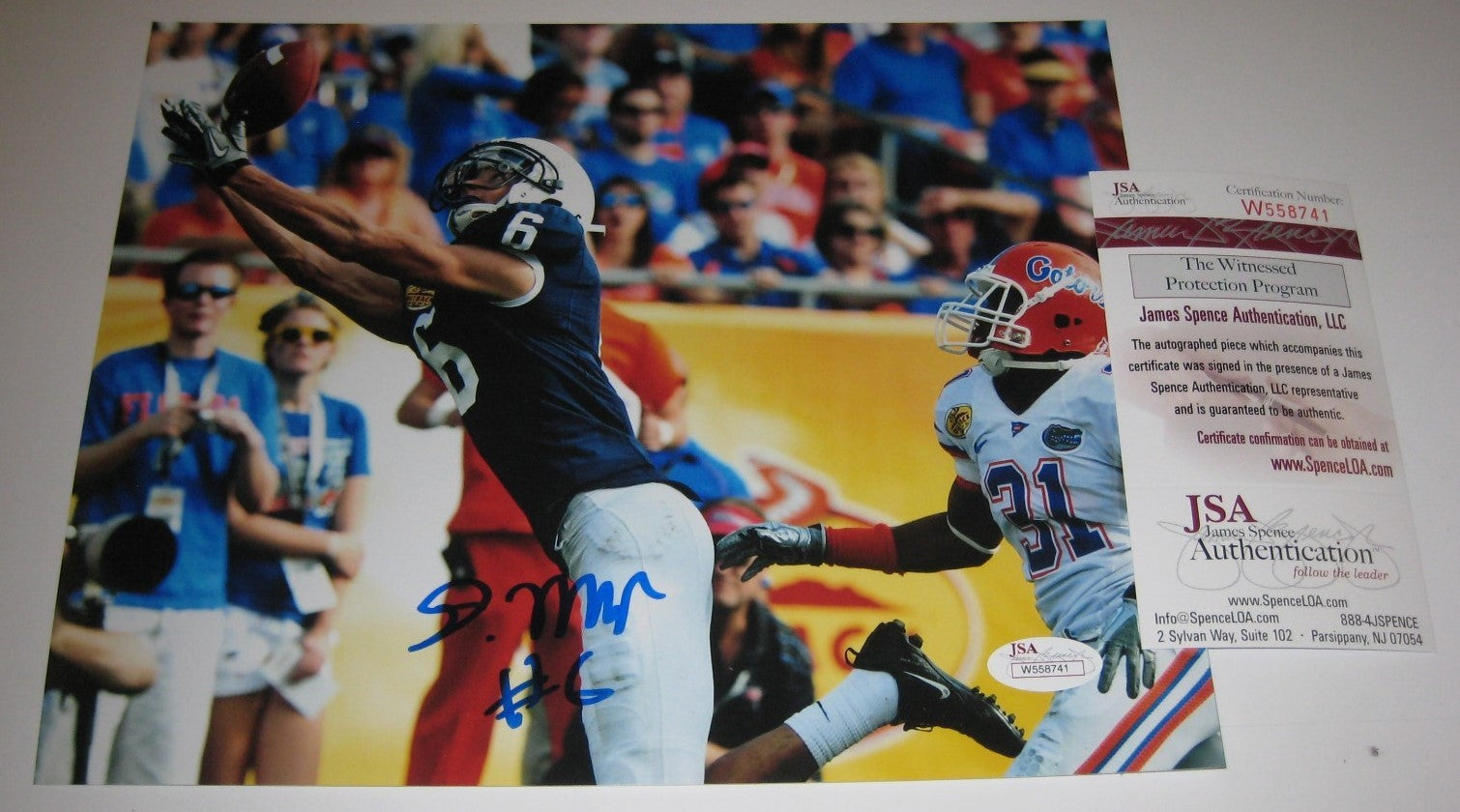 Derek Moye Autographed Signed Penn State 8X10 Photo Jsa Coa