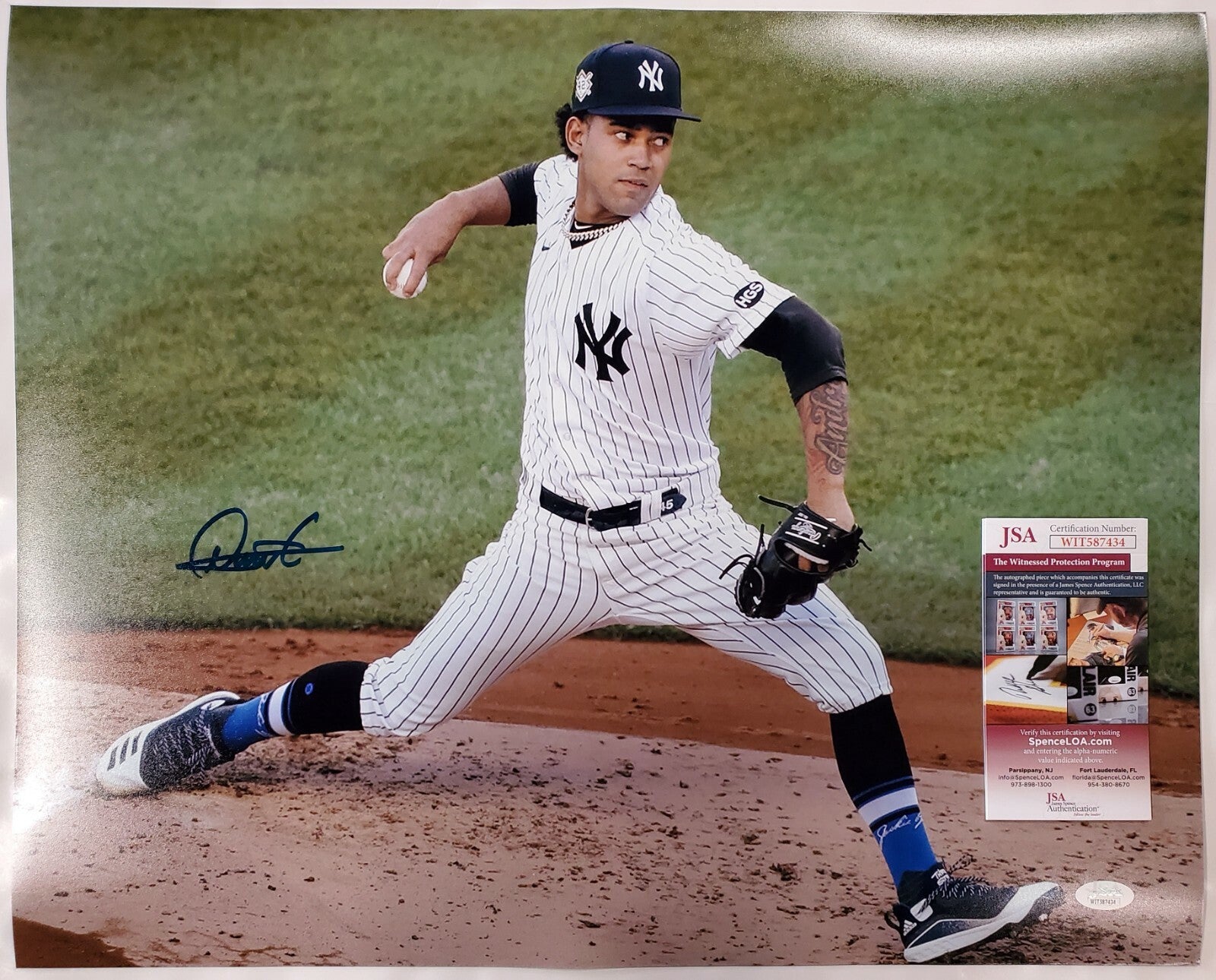New York Yankees Deivi Garcia Autographed Signed 16X20 Photo Jsa Coa