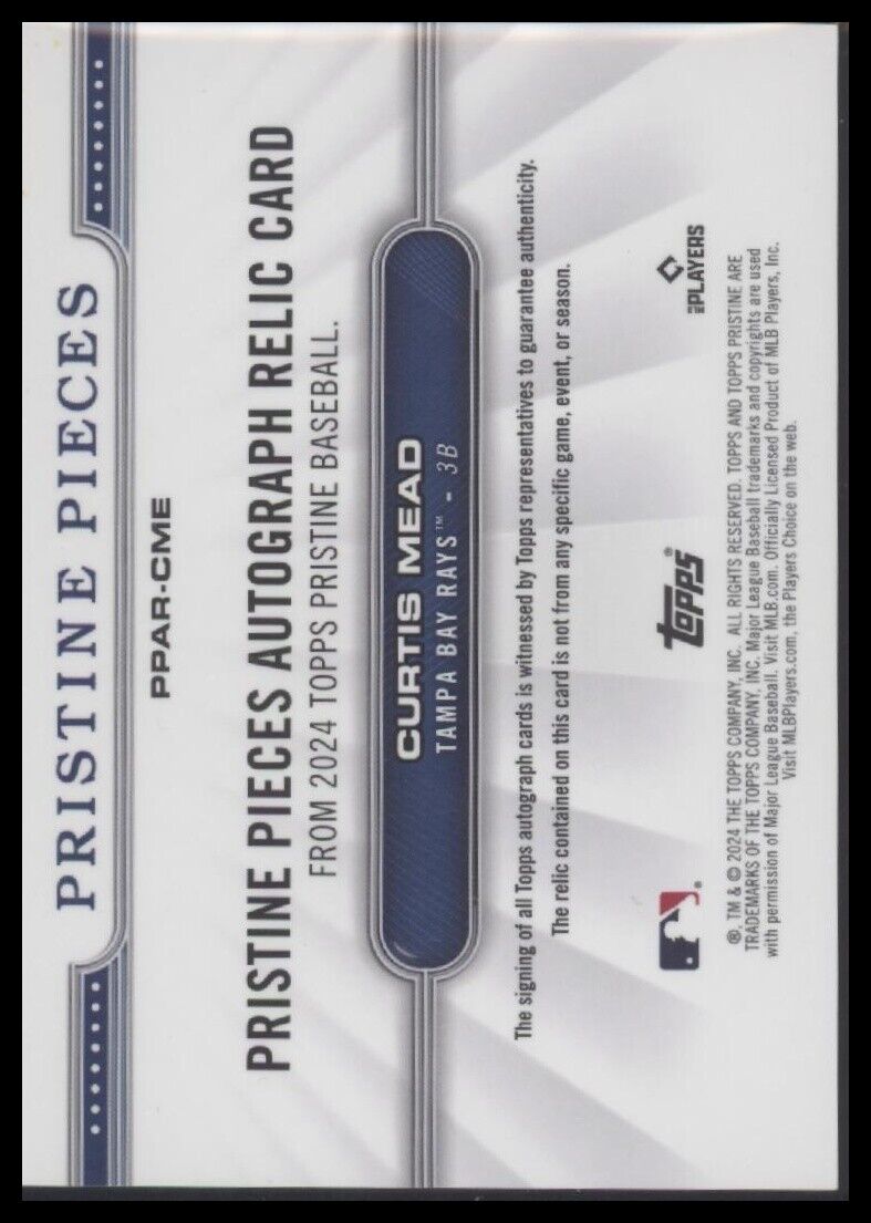 Topps Pristine Curtis Mead Pristine Pieces Auto Relics Orange Refractor #/25