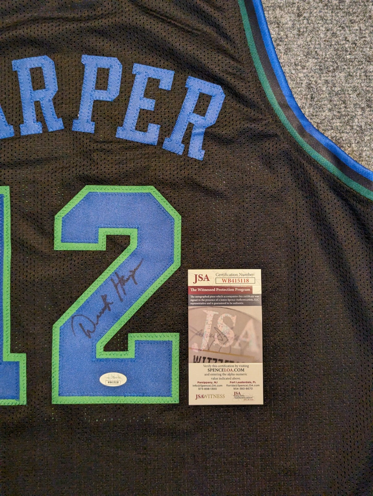 Dallas Mavericks Derek Harper Autographed Signed Jersey Jsa Coa
