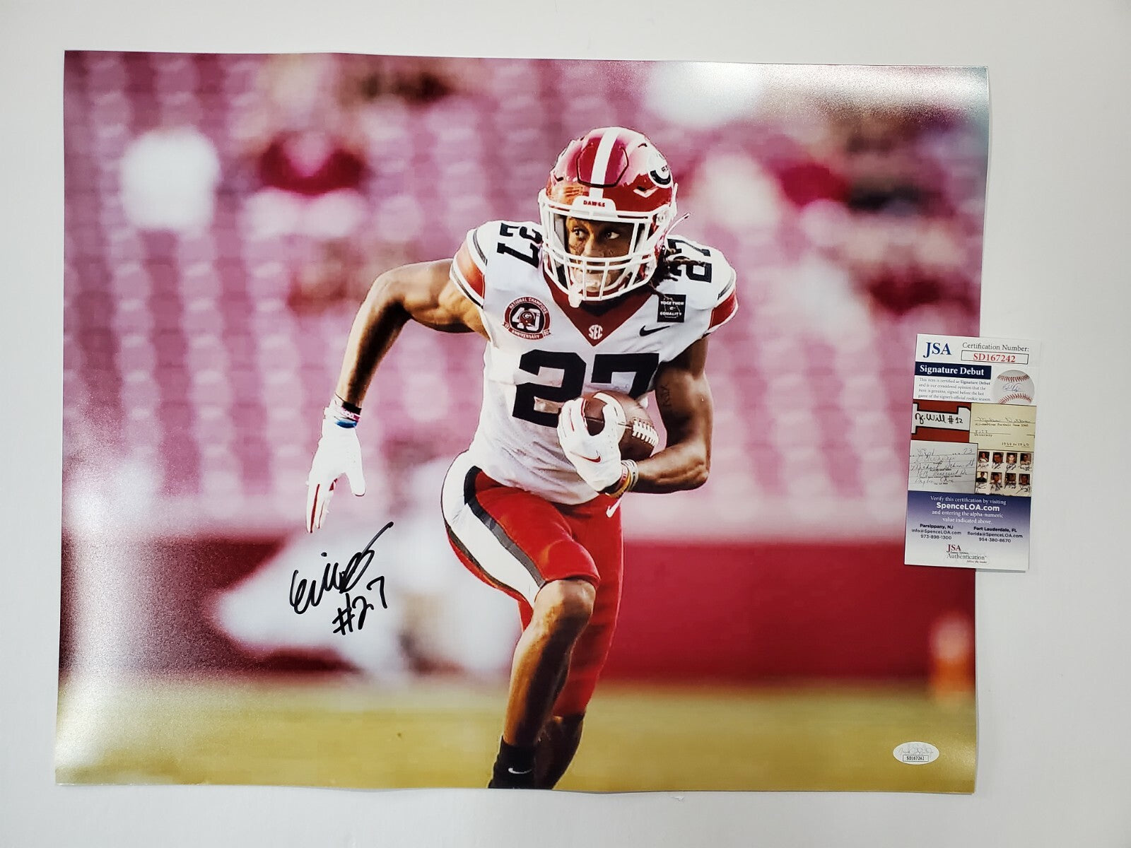 Georgia Bulldogs Eric Stokes Autographed Signed 16X20 Photo Jsa Coa
