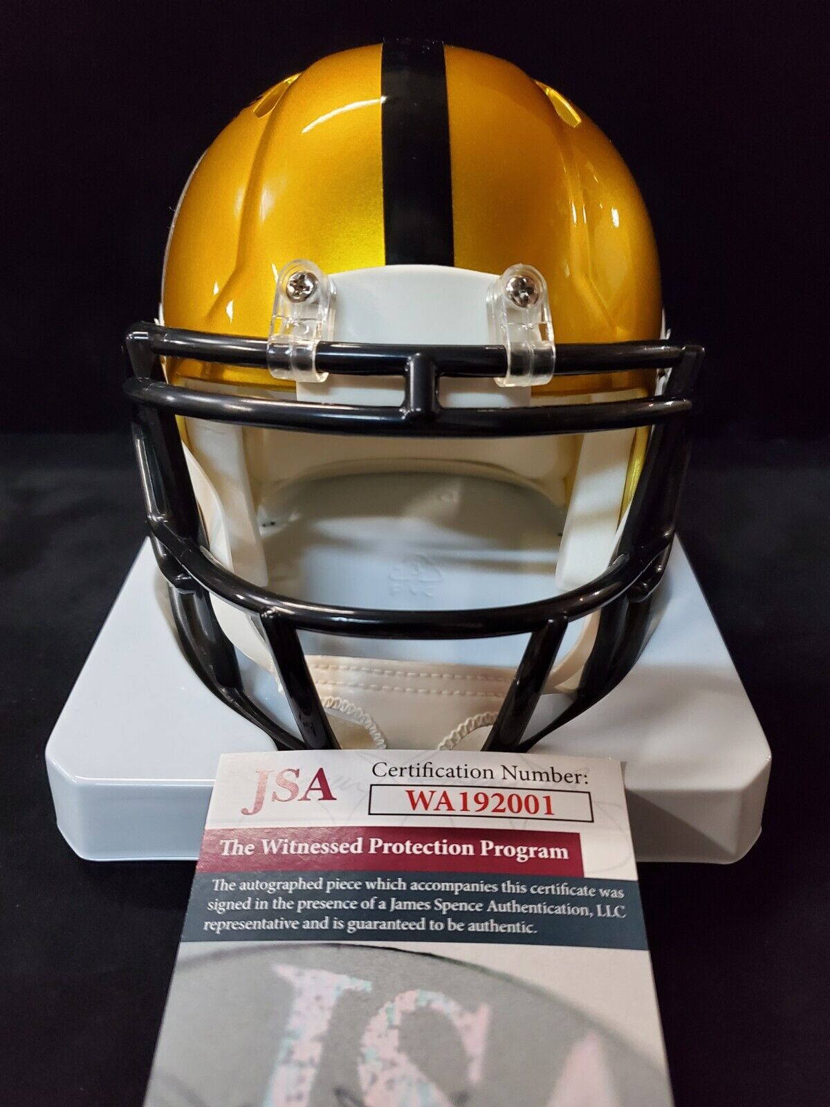 Pittsburgh Steelers Tommy Maddox Signed Flash Mini Helmet Jsa Coa