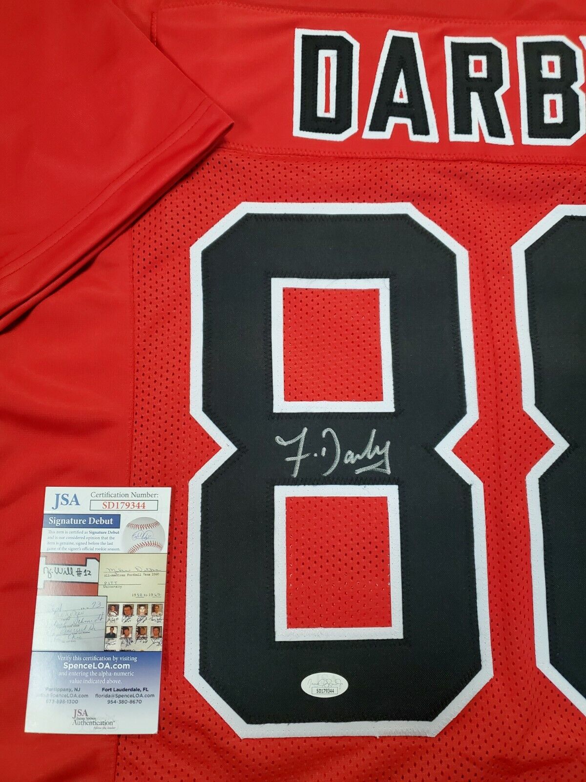 Atlanta Falcons Frank Darby Autographed Signed Jersey Jsa Coa