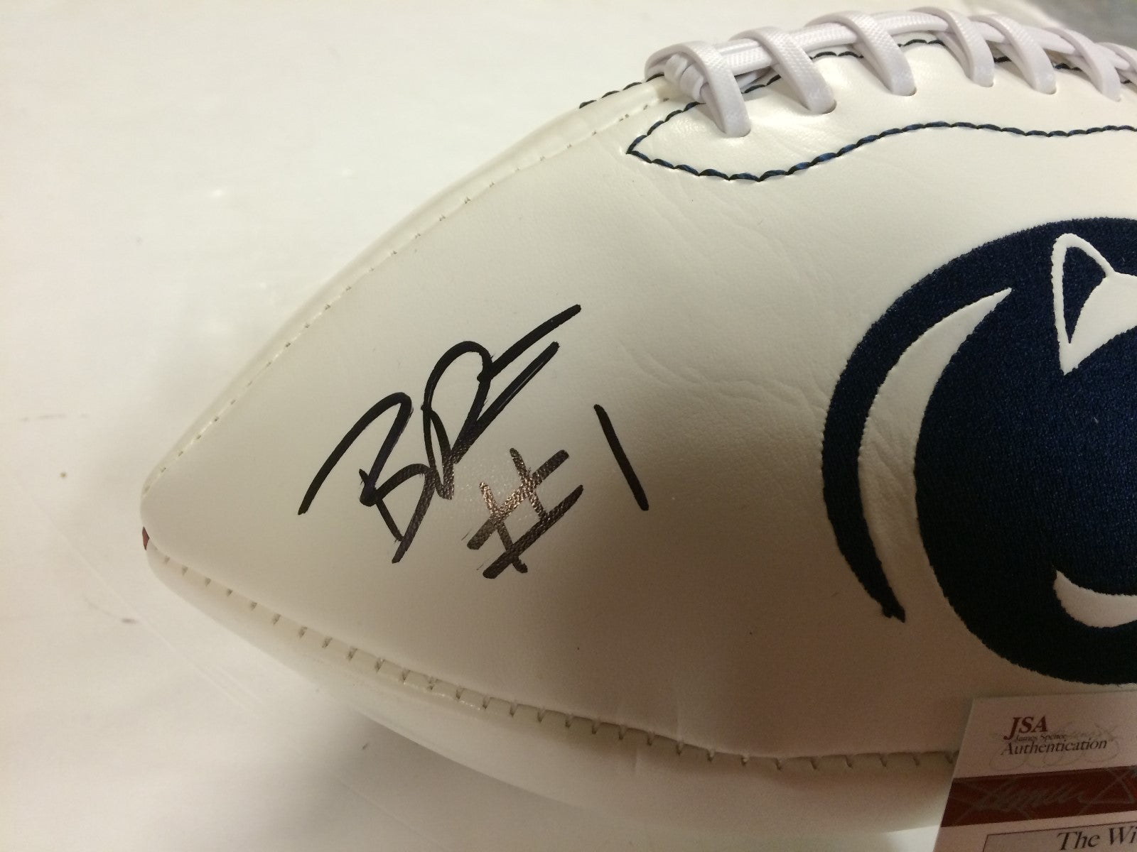 Bill Belton Autographed Signed Inscribed Penn State Logo Football Jsa Coa