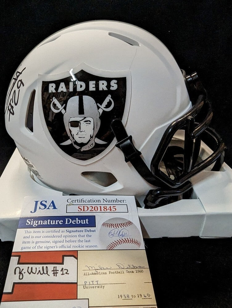 Las Vegas Raiders Chris Smith Autographed Signed Lunar Mini Helmet Jsa Coa Sil