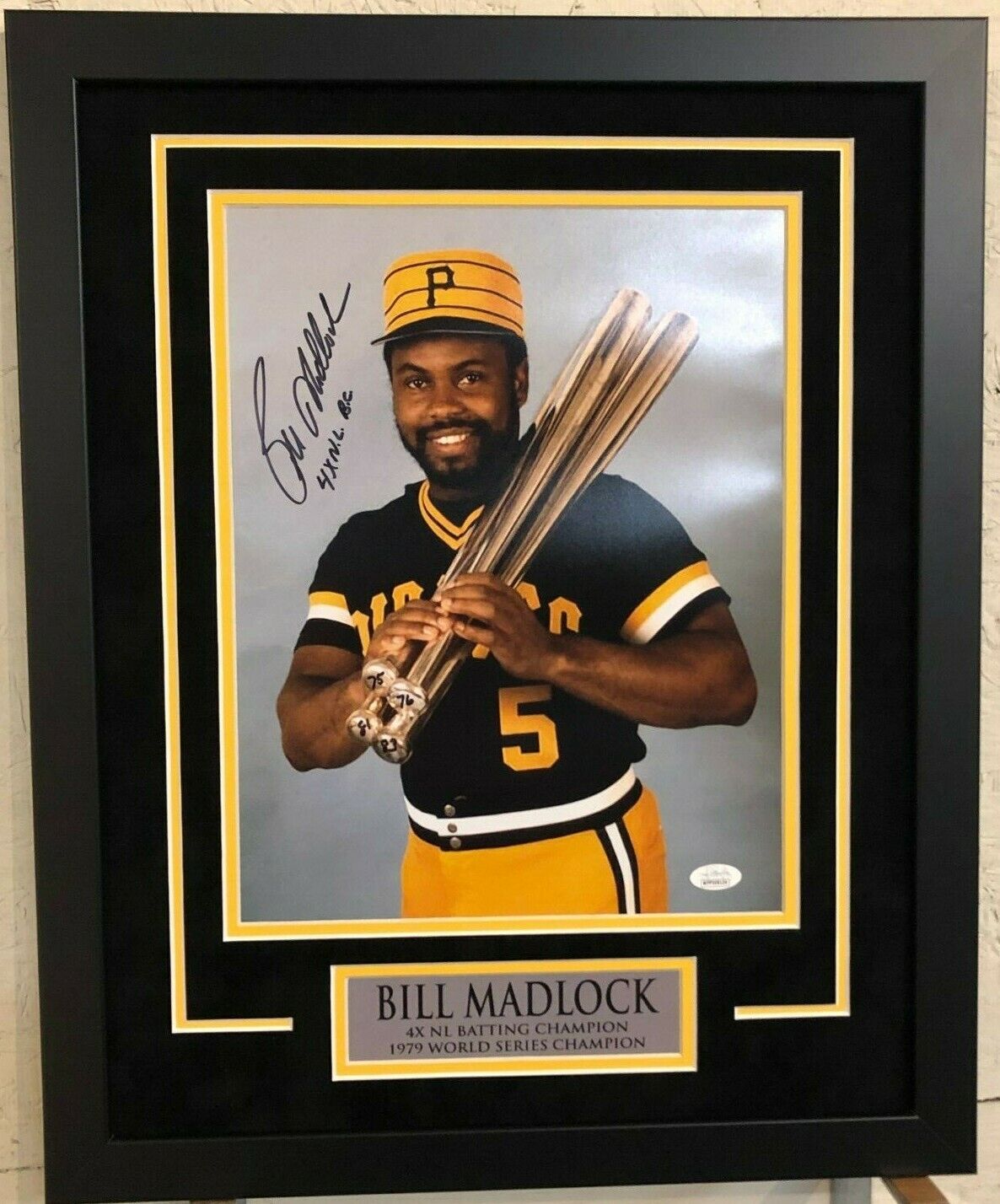 Framed Bill Madlock Signed Inscribed Pittsburgh Pirates 11X14 Photo Jsa Coa