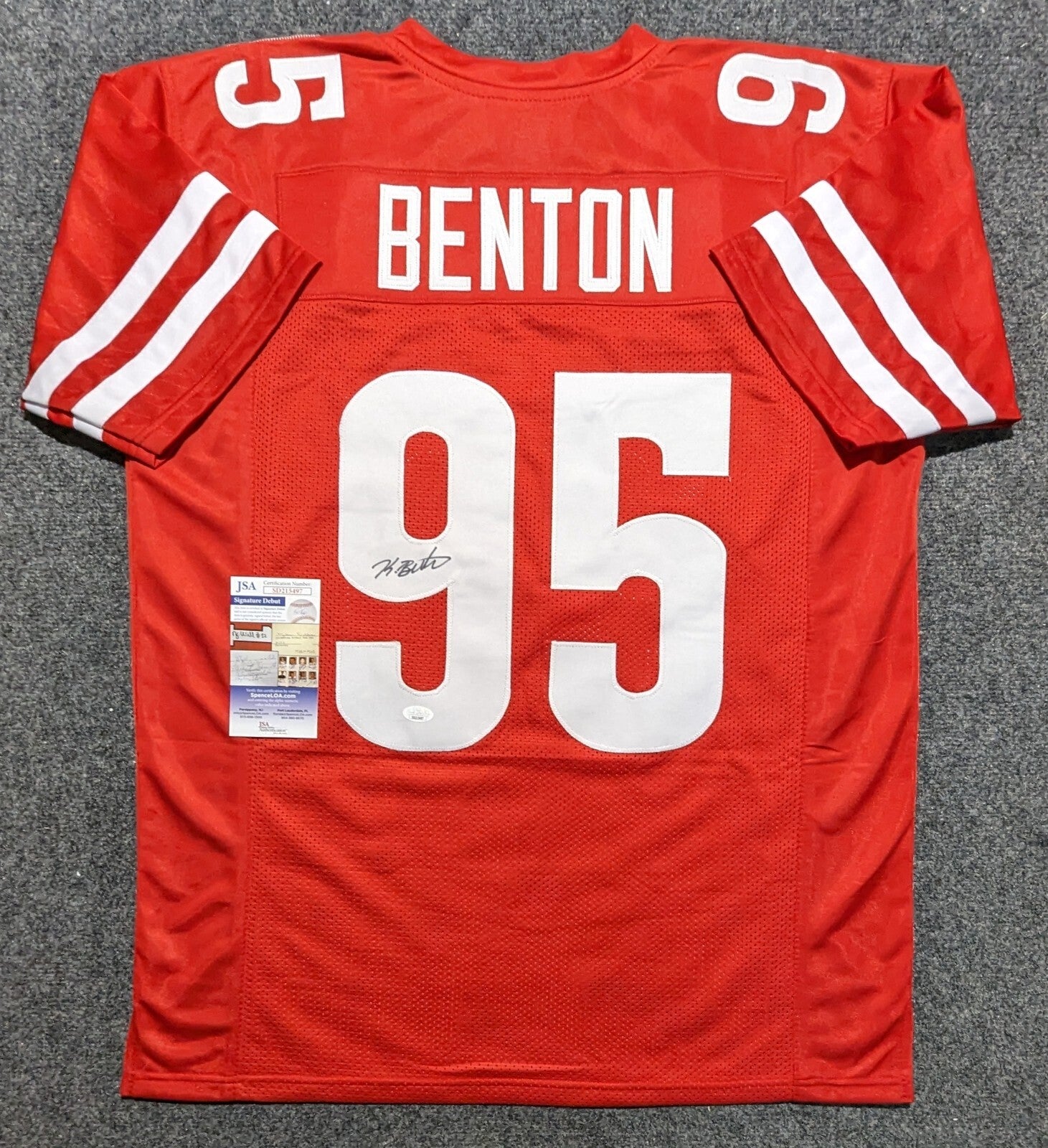 Wisconsin Badgers Keeanu Benton Autographed Signed Jersey Jsa Coa