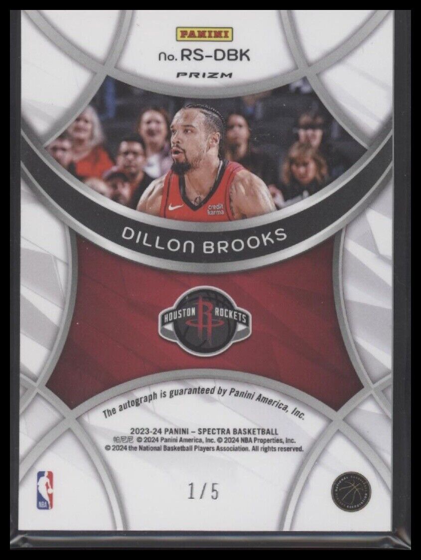 2023-24 Panini Spectra #RS-DBK Dillon Brooks Radiant Signatures Marble #/5