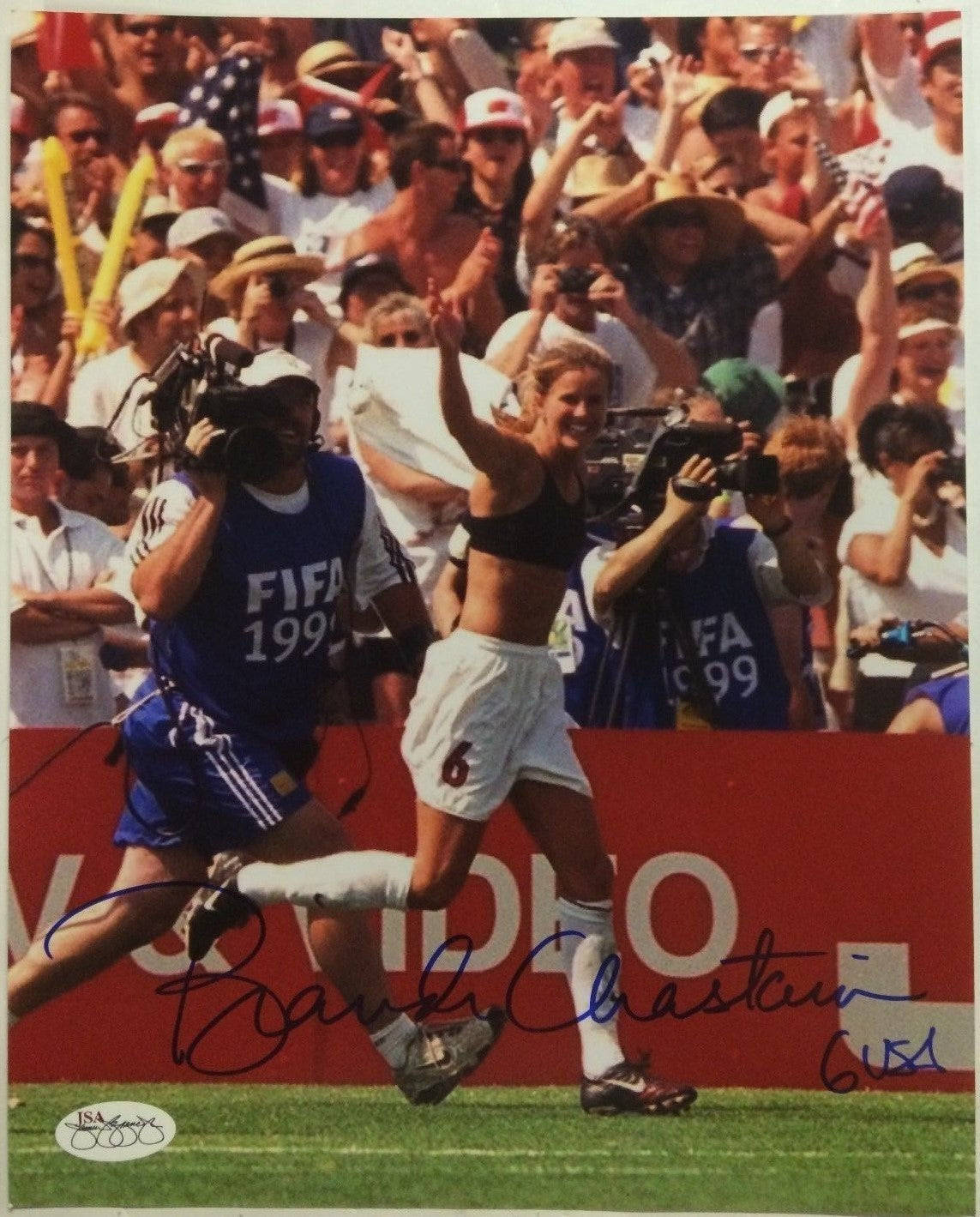 Brandi Chastain Autographed Signed Usa Soccer 8X10 Photo Jsa Soa