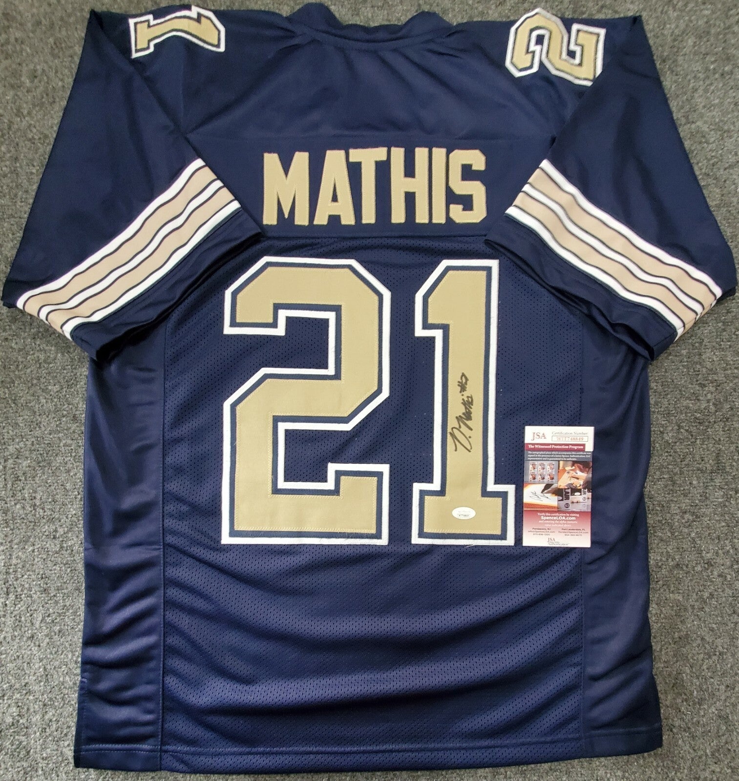 Pitt Panthers Damarri Mathis Autographed Signed Jersey Jsa Coa
