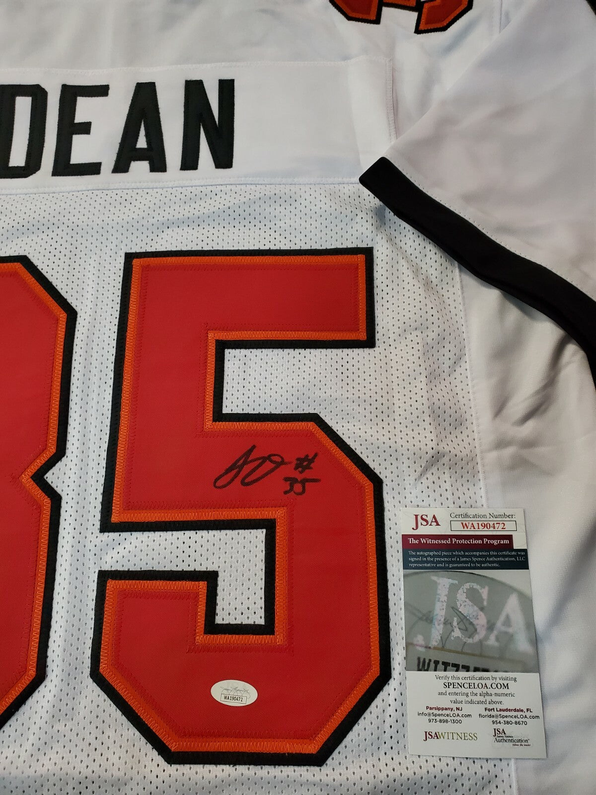 Tampa Bay Buccaneers Jamel Dean Autographed Signed Jersey Jsa Coa