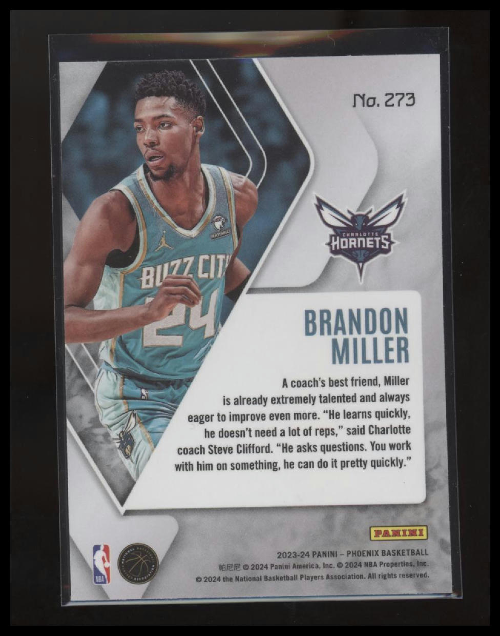 2023-24 Panini Phoenix #273 Brandon Miller Color Burst