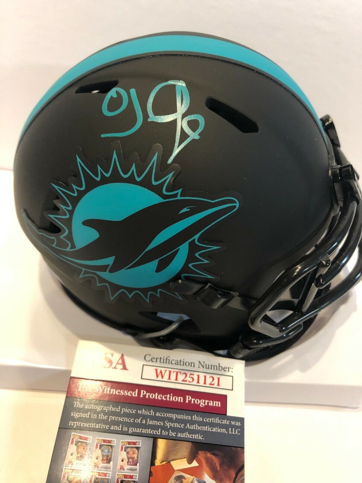 Oj Mcduffie Autographed Signed Miami Dolphins Speed Eclipse Mini Helmet Jsa Coa