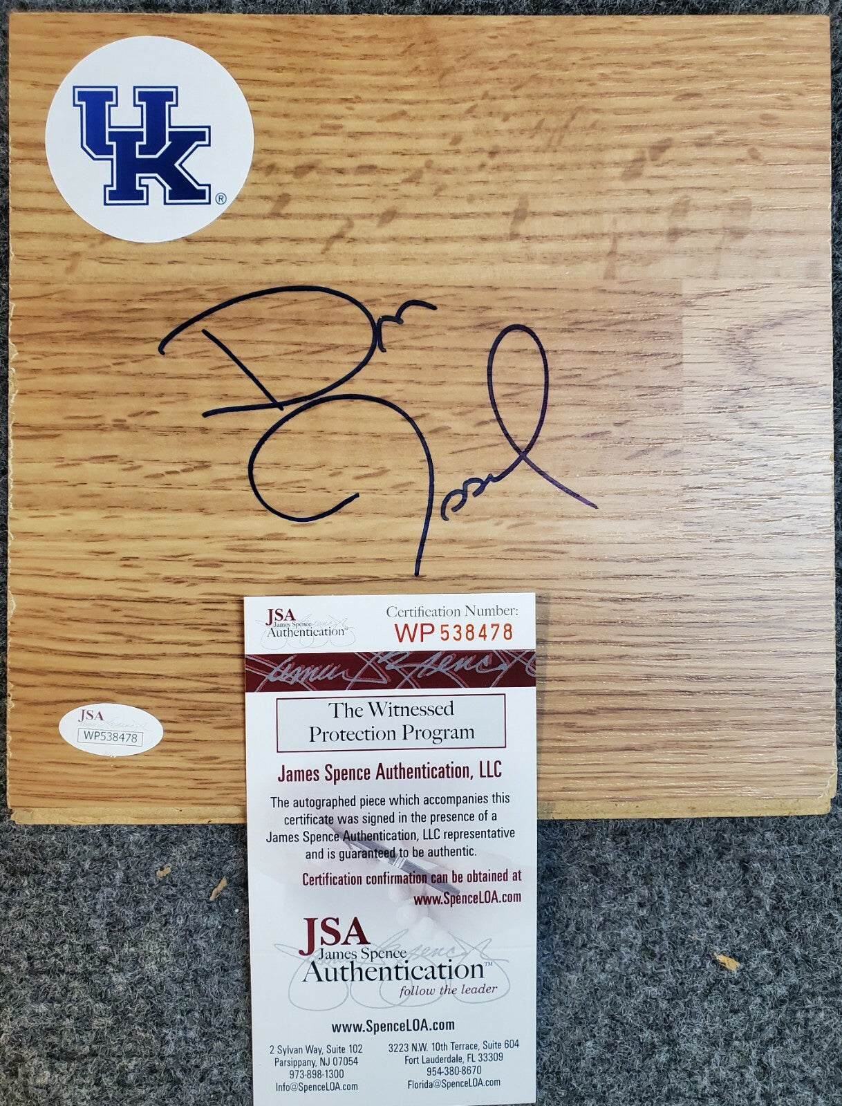Kentucky Wildcats Dan Issel Autographed Signed Floorboard Jsa Coa