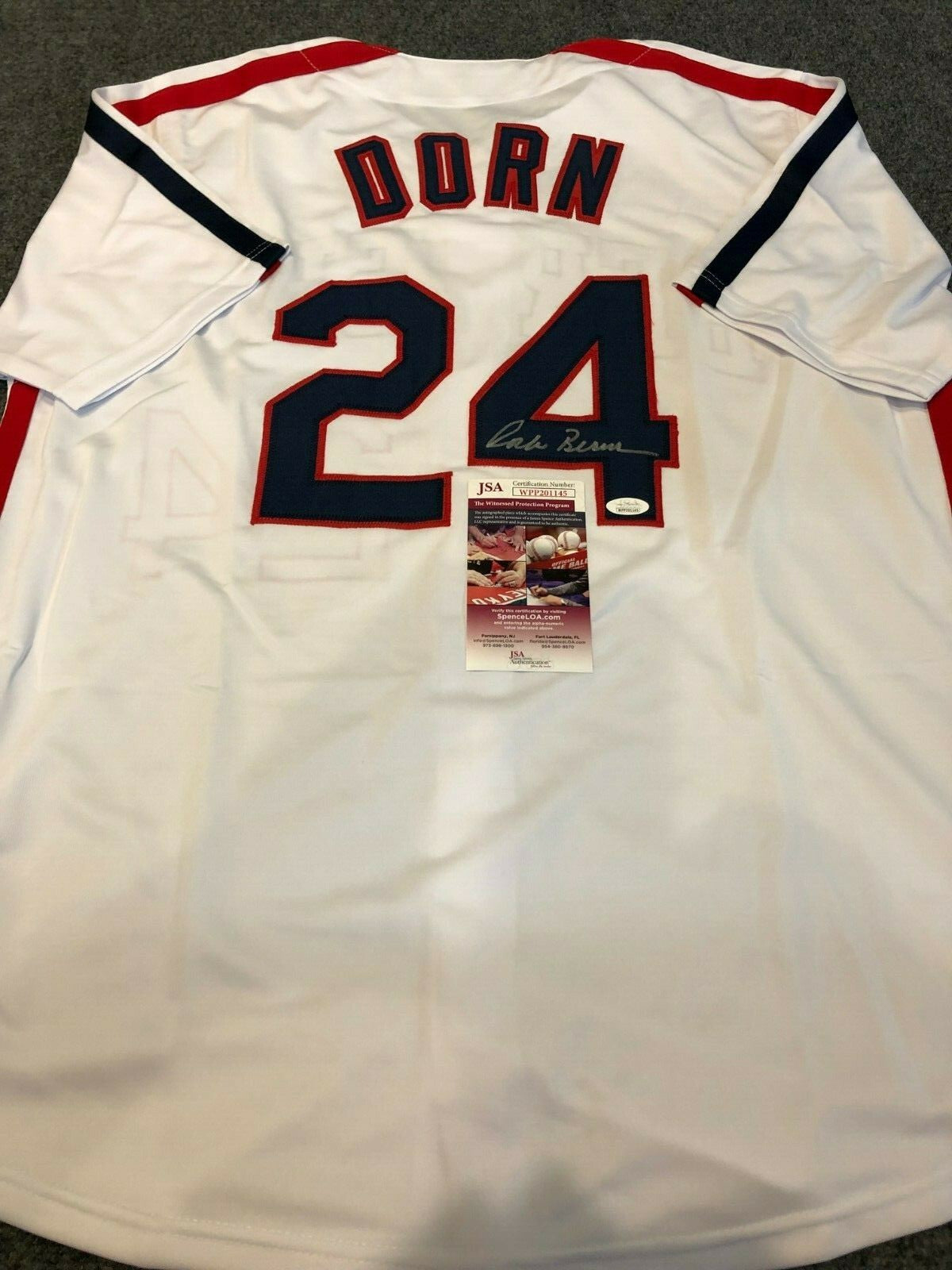Corbin Bernsen "Roger Dorn" Autographed Signed Major League Jersey Jsa Coa