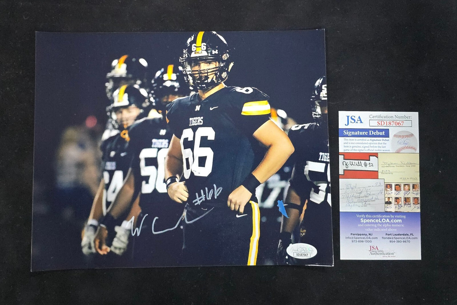 Neville Tigers Will Campbell Autographed Signed 8X10 Photo Jsa Coa