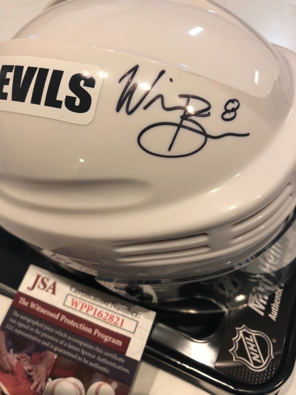 Will Butcher Autographed Signed New Jersey Devils Mini Helmet Jsa Coa