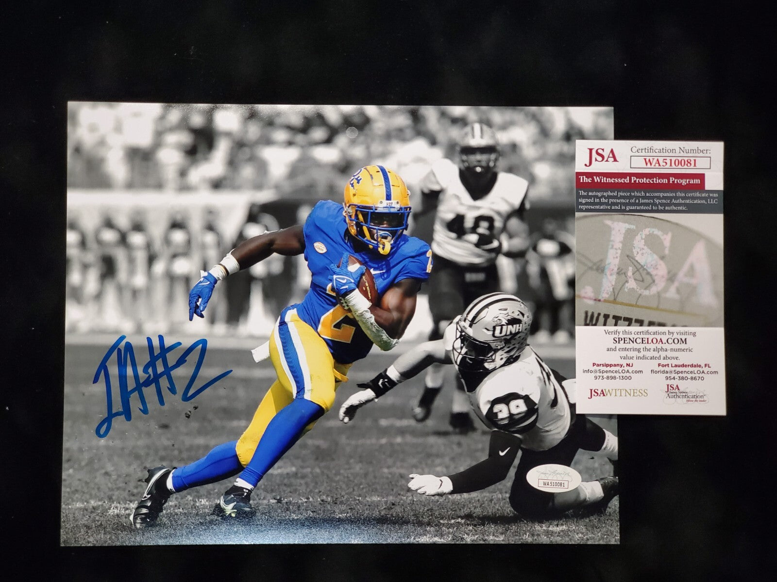 Pitt Panthers Israel "Izzy" Abanikanda Signed 8X10 Photo Jsa Coa