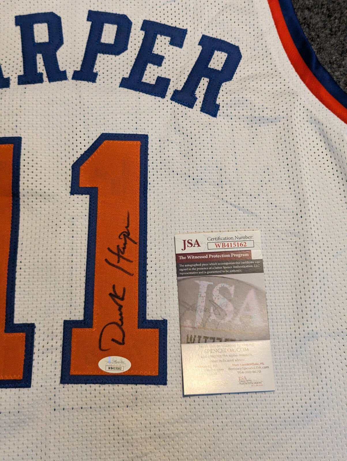 New York Knicks Derek Harper Autographed Signed Jersey Jsa Coa