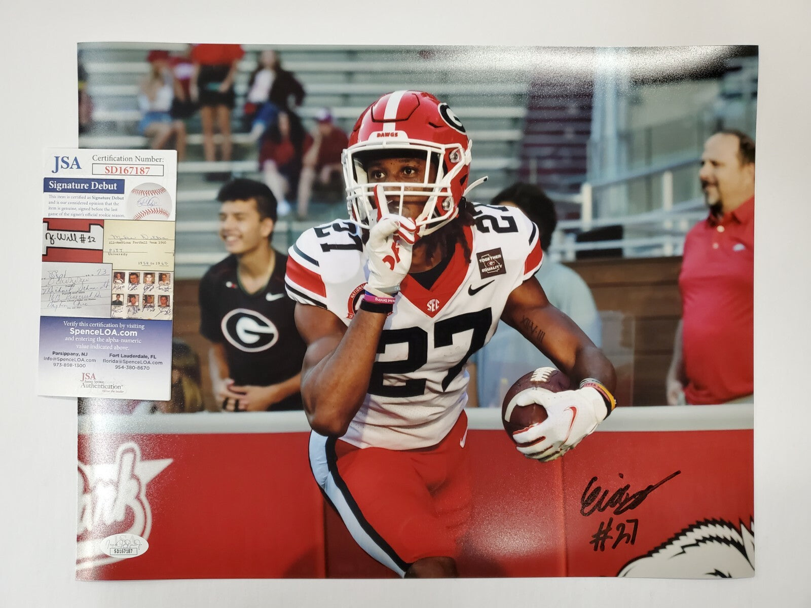 Georgia Bulldogs Eric Stokes Autographed Signed 11X14 Photo Jsa Coa