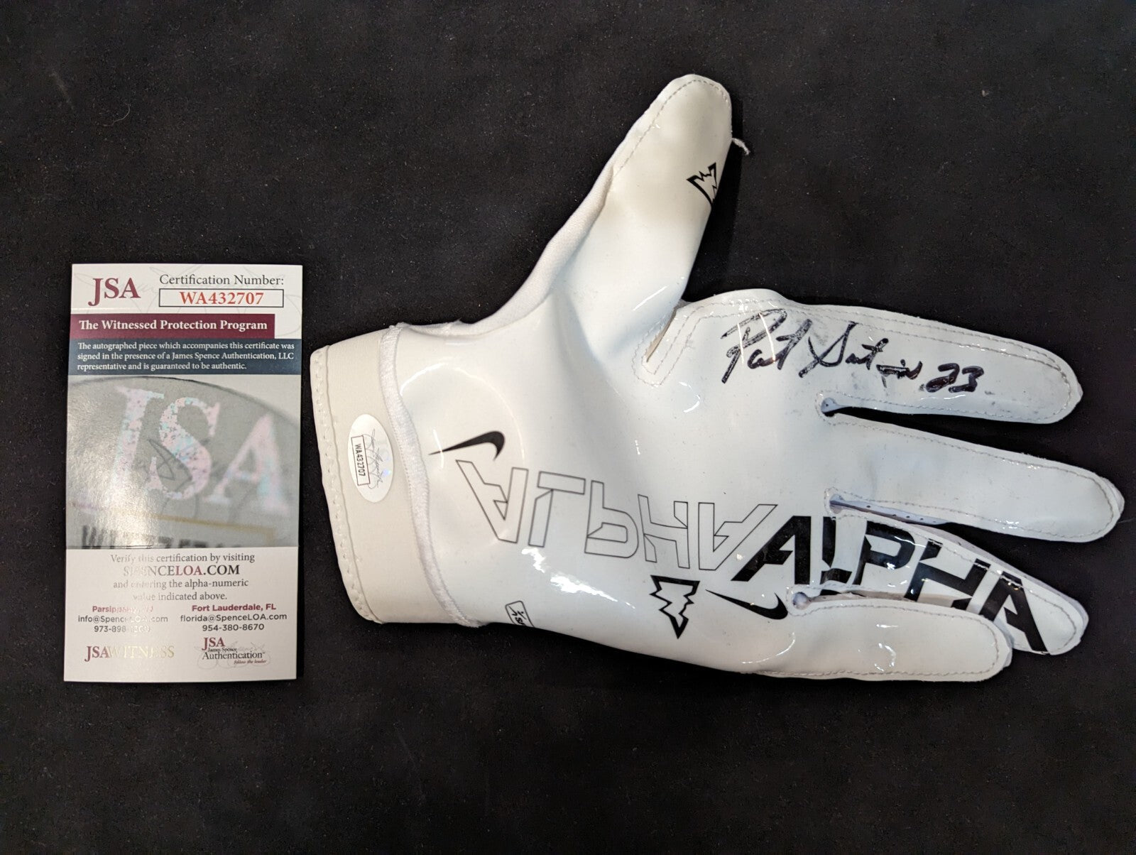 Miami Dolphins Patrick Surtain Sr Autographed Signed Glove Jsa Coa