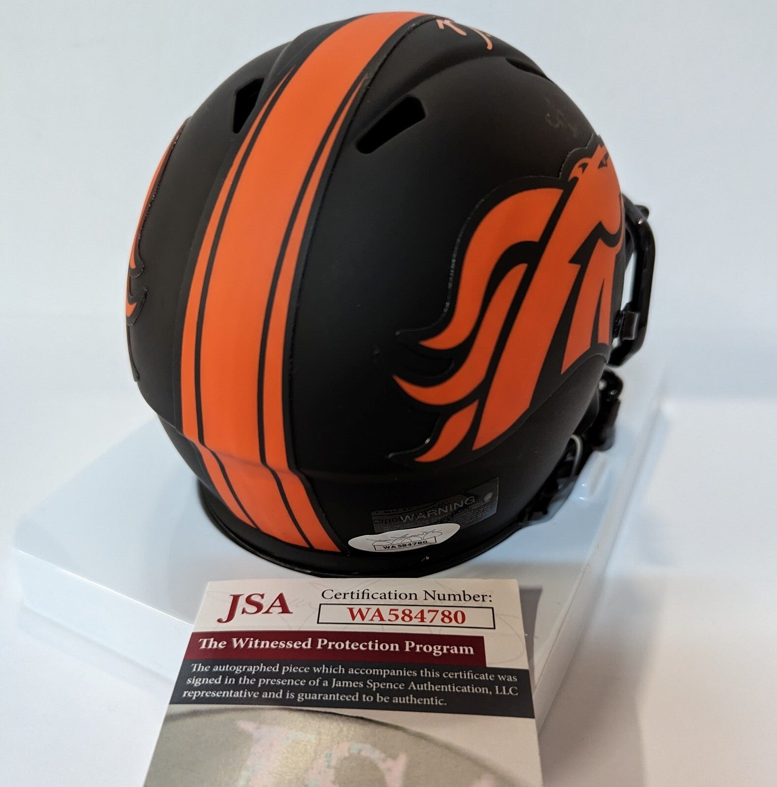 Denver Broncos Damarri Mathis Autographed Signed Eclipse Mini Helmet Jsa Coa