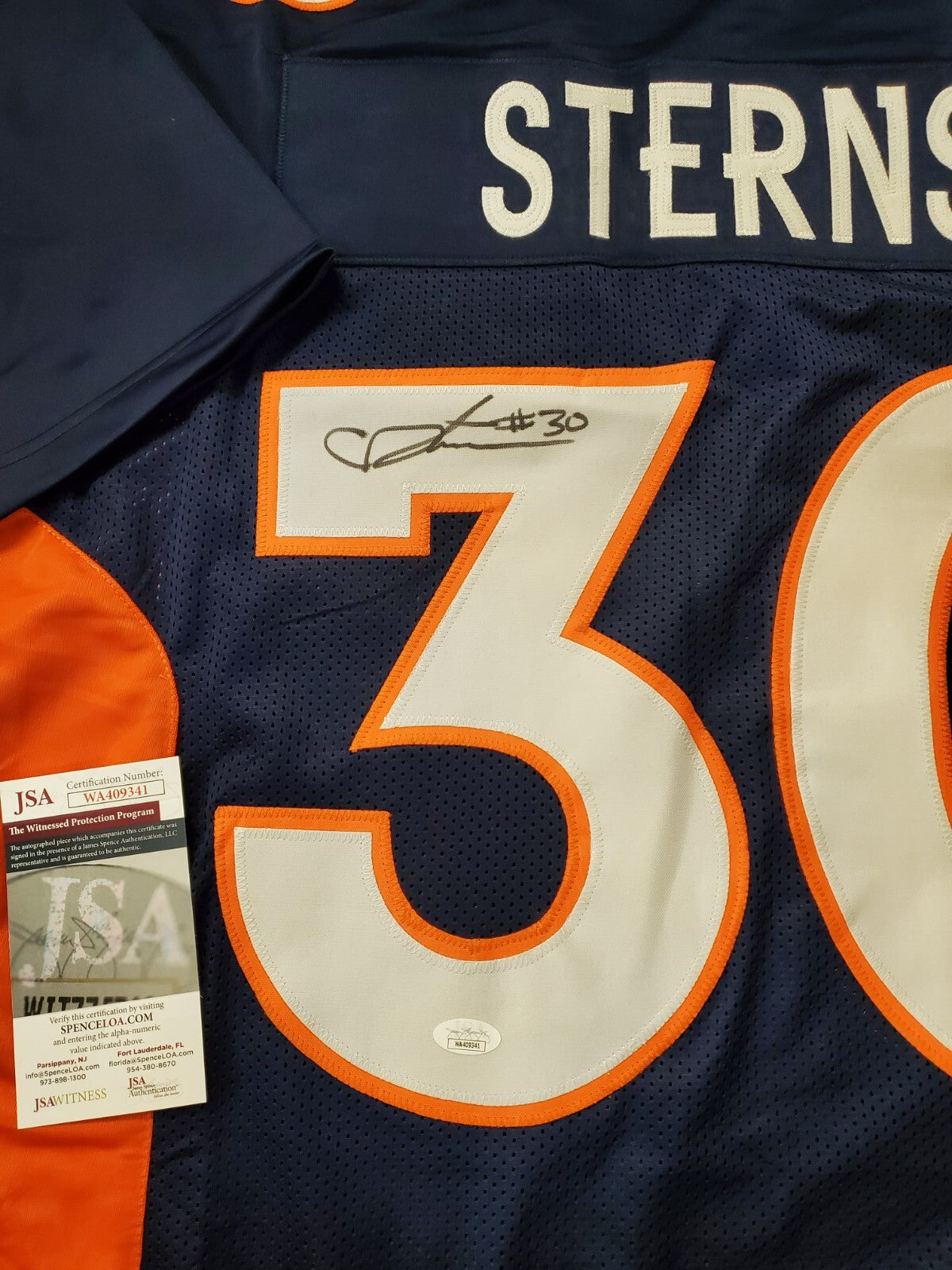 Denver Broncos Caden Sterns Autographed Signed Jersey Jsa Coa