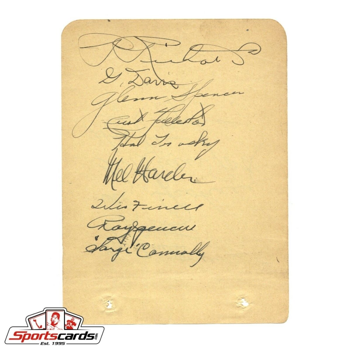 1930's Baseball Stars Signed Cut Album Page 15 Autographs Vintage