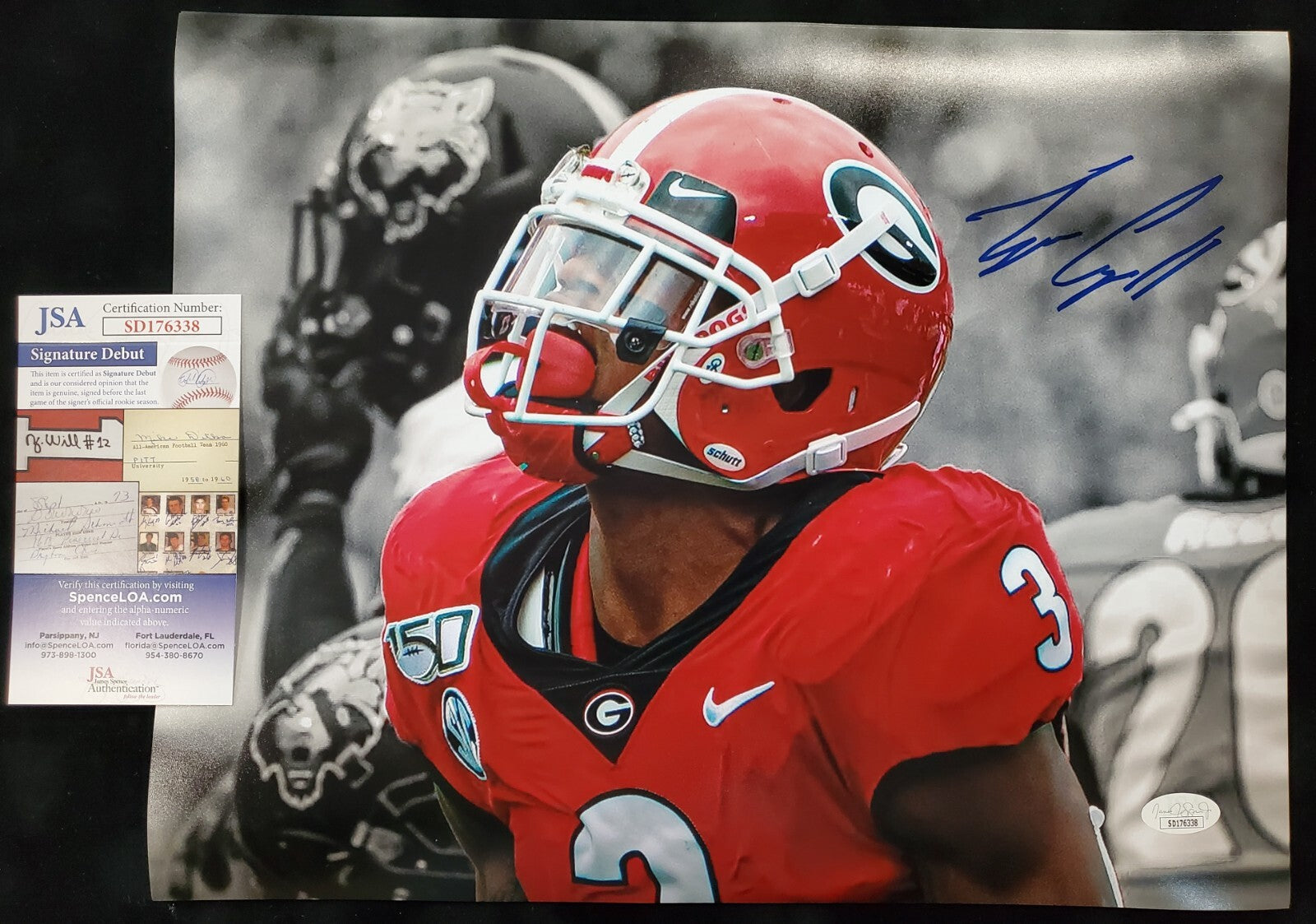 Georgia Bulldogs Tyson Campbell Autographed Signed 11X14 Photo Jsa Coa