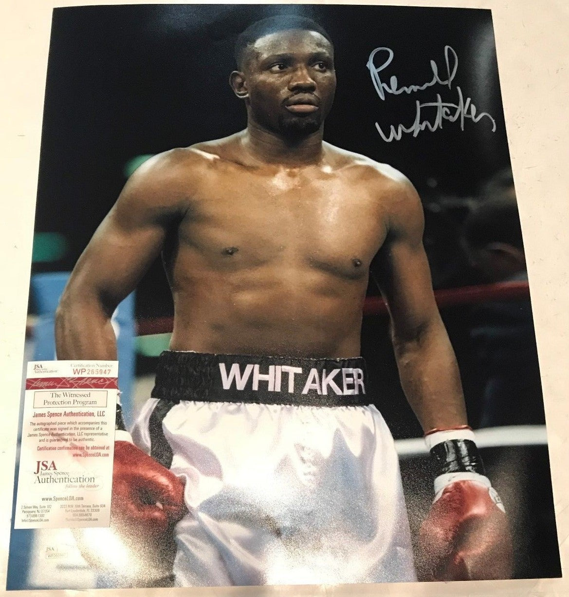 Pernell "Sweet Pea" Whitaker Autographed Signed 16X20 Photo Jsa Coa