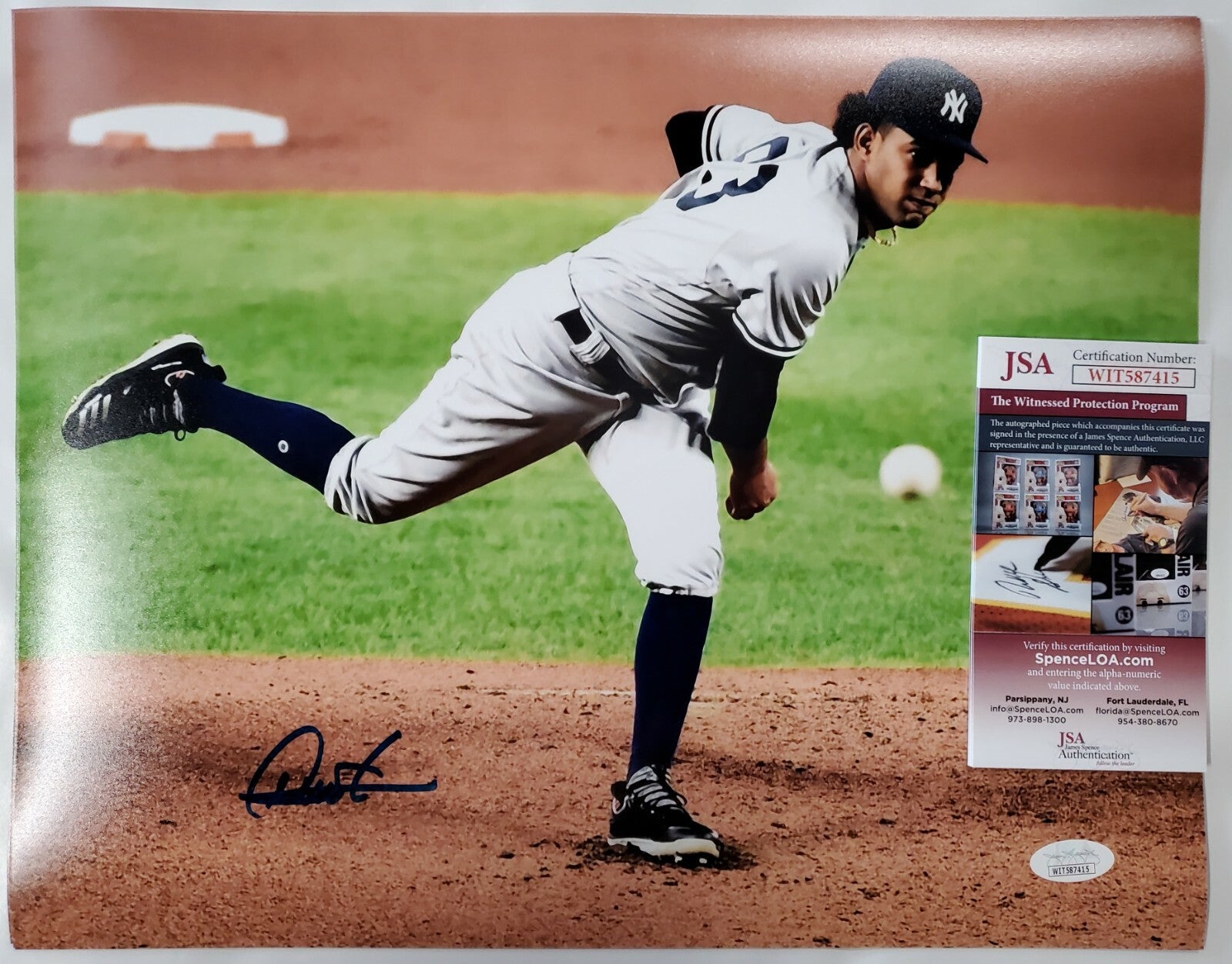 New York Yankees Deivi Garcia Autographed Signed 11X14 Photo Jsa Coa