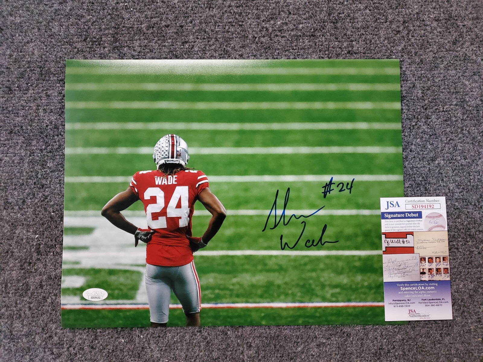 Ohio State Buckeyes Shaun Wade Autographed 11X14 Photo Jsa Coa