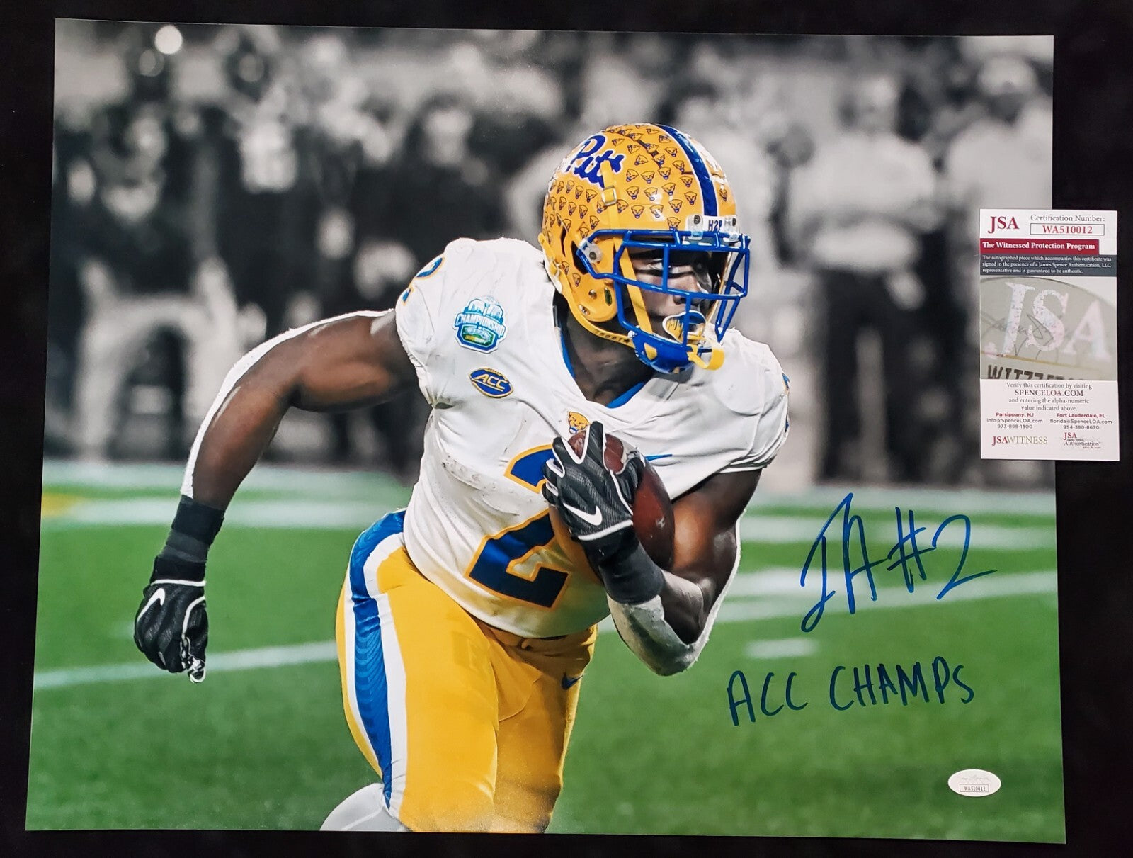 Pitt Panthers Israel "Izzy" Abanikanda Signed Inscribed 16X20 Photo Jsa Coa