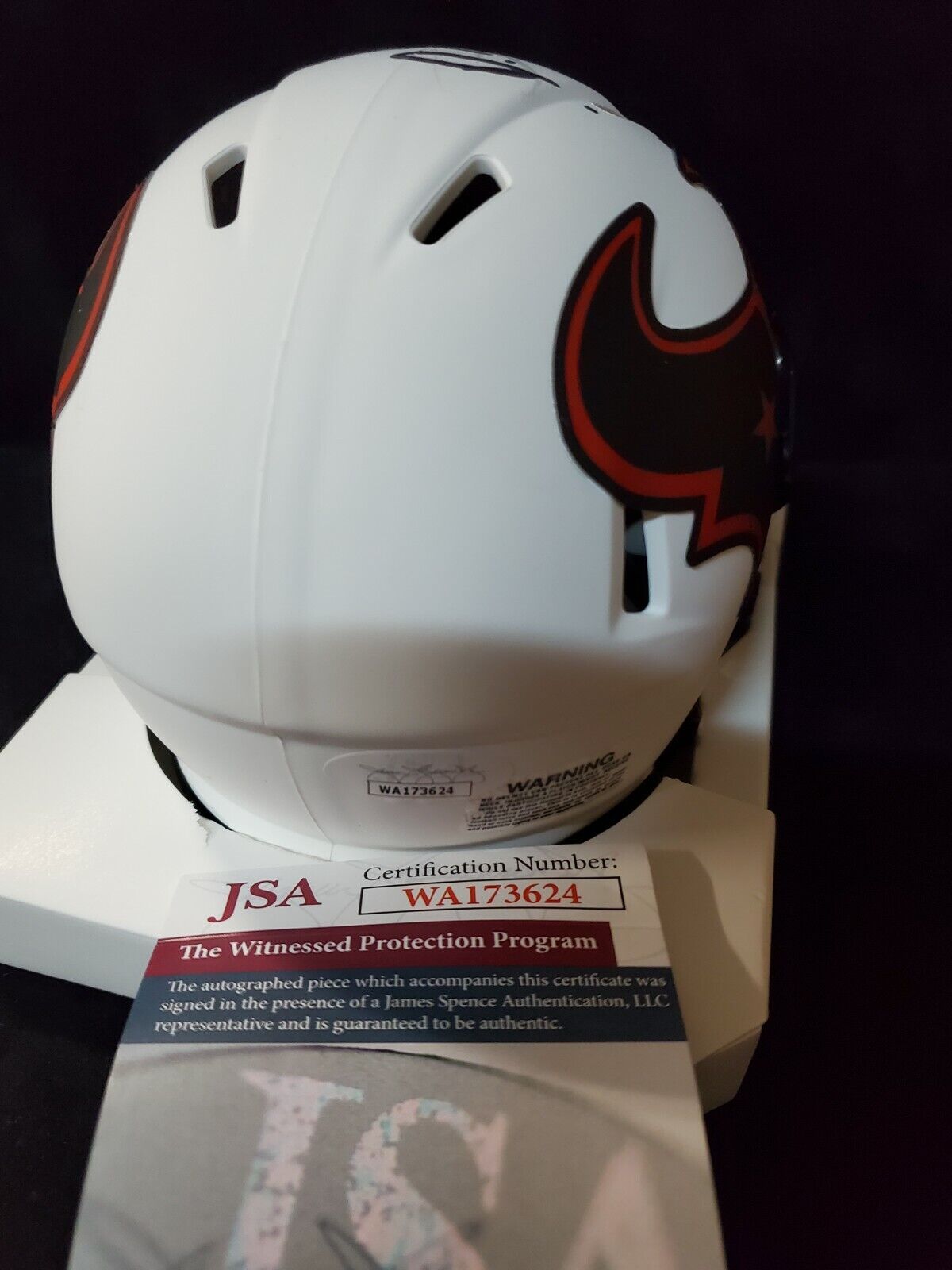Houston Texans Daesean Hamilton Signed Inscribed Lunar Mini Helmet Jsa Coa