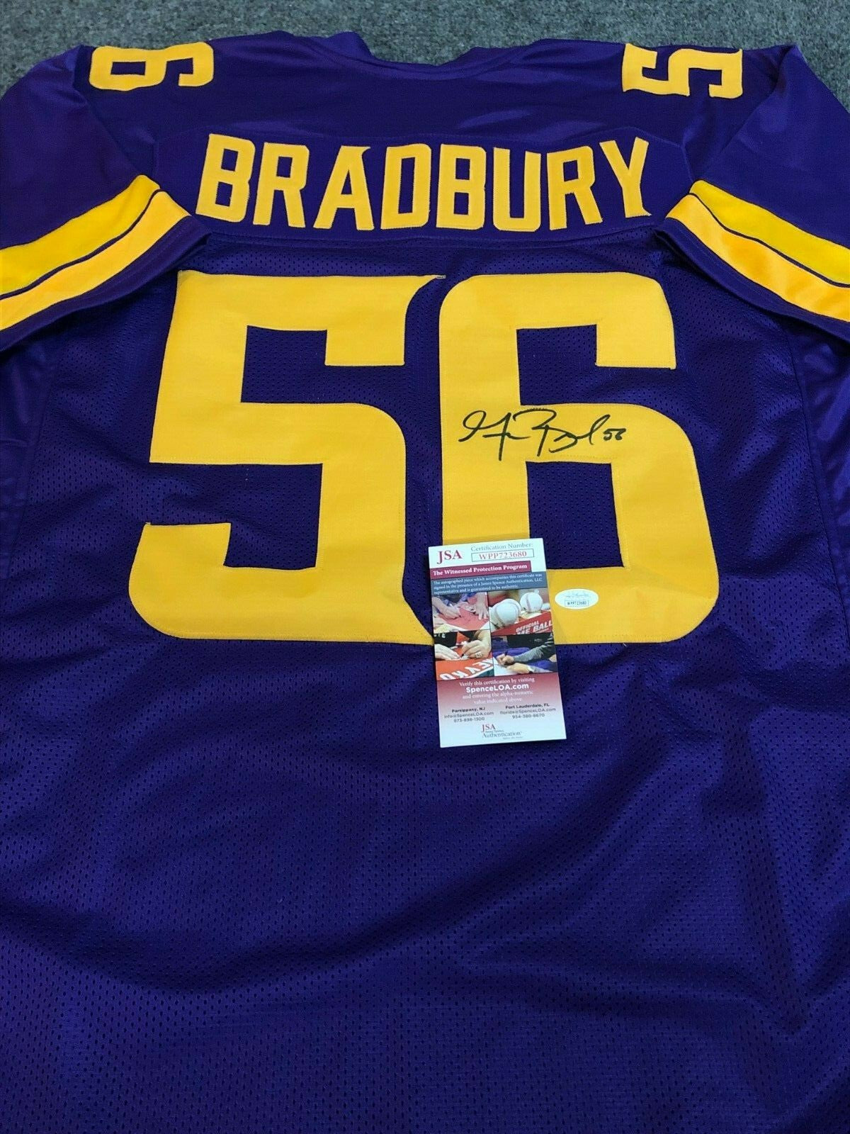 Minnesota Vikings Garrett Bradbury Autographed Signed Jersey Jsa Coa