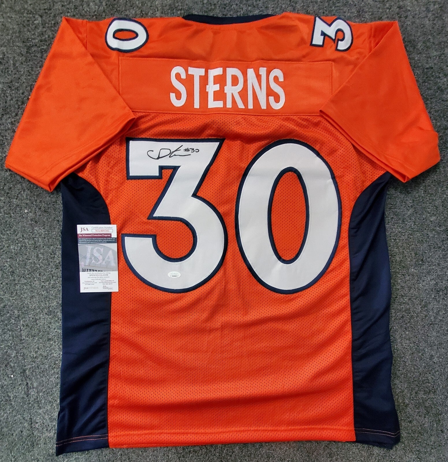 Denver Broncos Caden Sterns Autographed Signed Jersey Jsa Coa