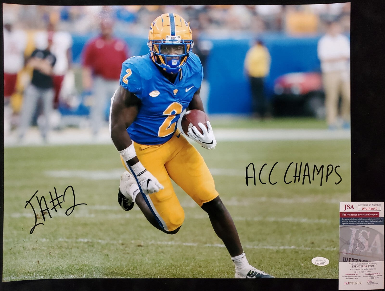 Pitt Panthers Israel "Izzy" Abanikanda Signed Inscribed 16X20 Photo Jsa Coa