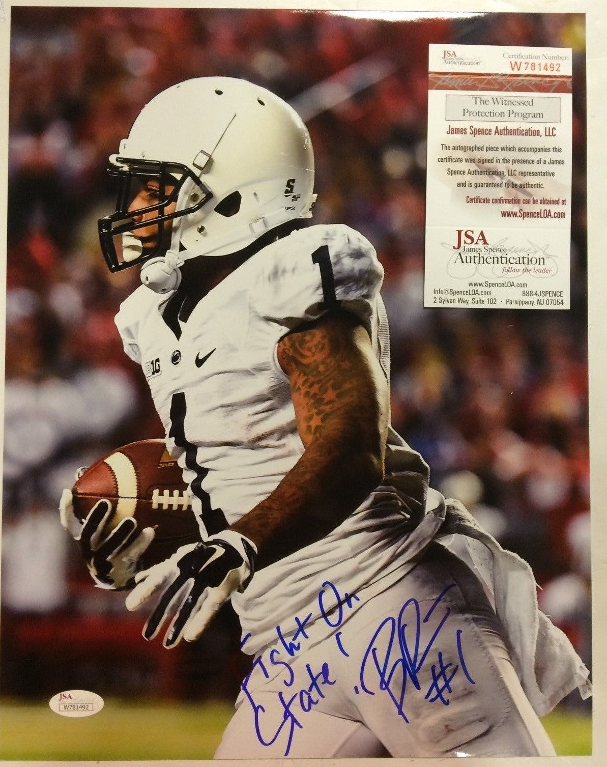 Bill Belton Autographed Signed Inscribed Penn State 11X14 Photo Jsa Coa