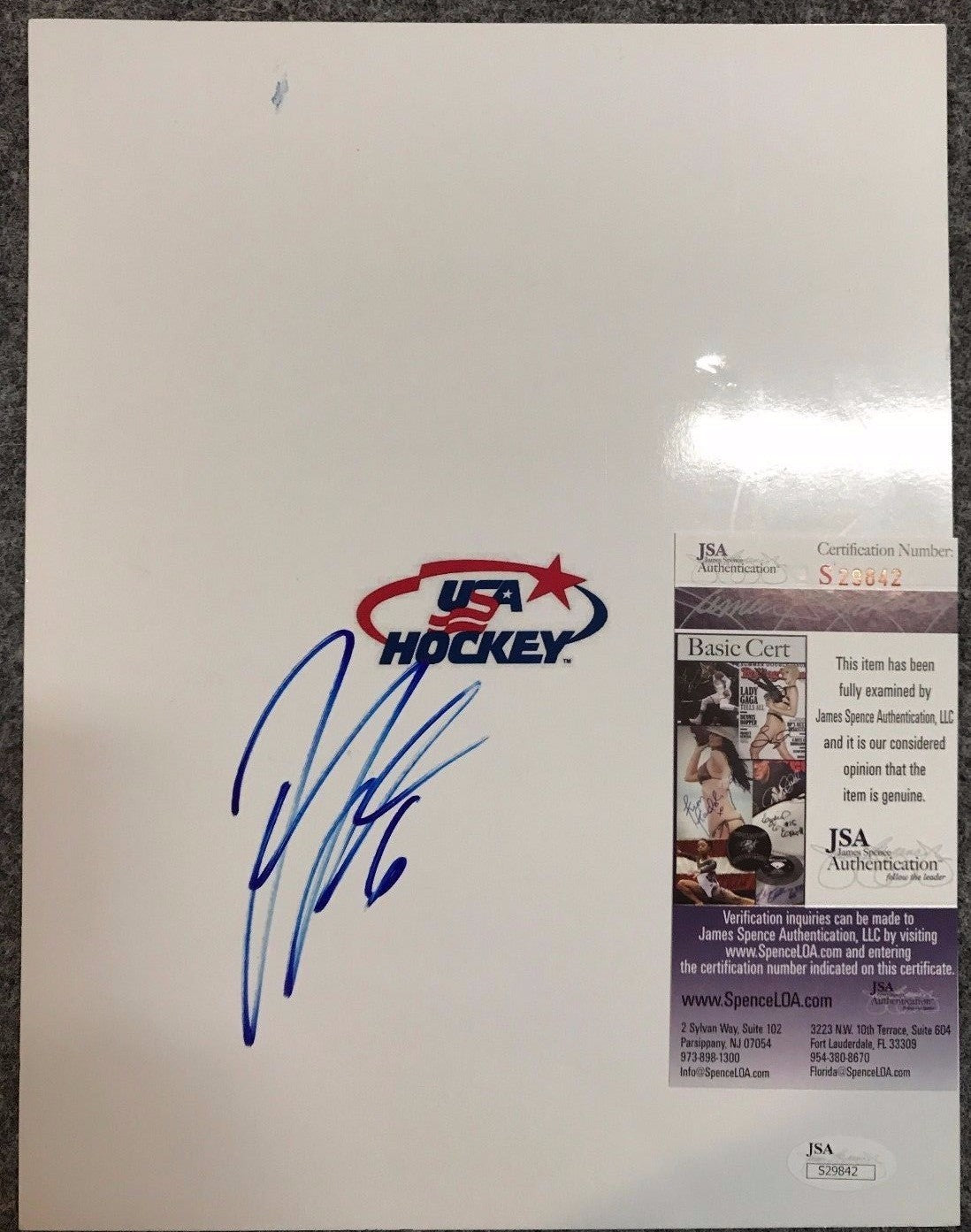 Jordan Leopold Autographed Signed Usa Hockey 8X10 Photo Sheet Jsa Coa