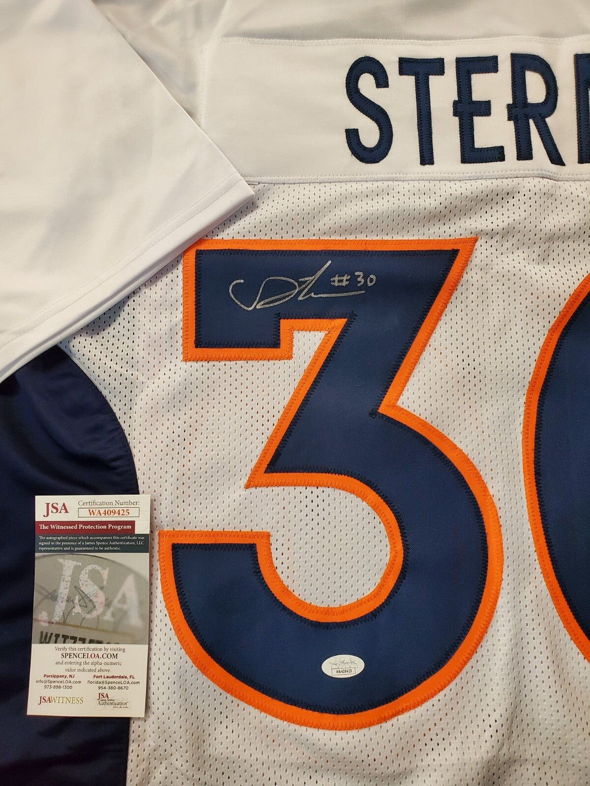 Denver Broncos Caden Sterns Autographed Signed Jersey Jsa Coa